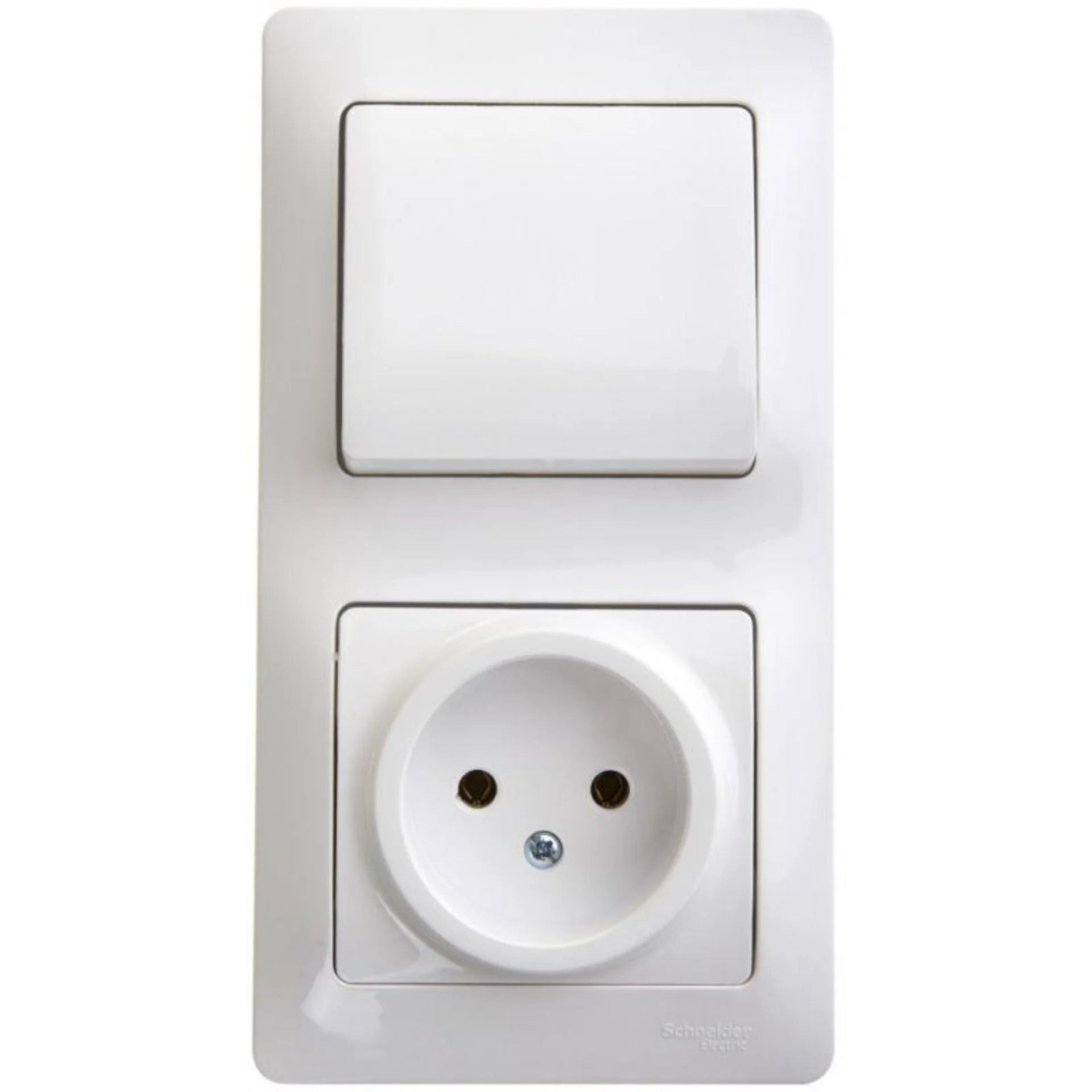 Блок комбинированный Glossa (розетка + 1-кл. выкл.) бел. SE GSL000160
