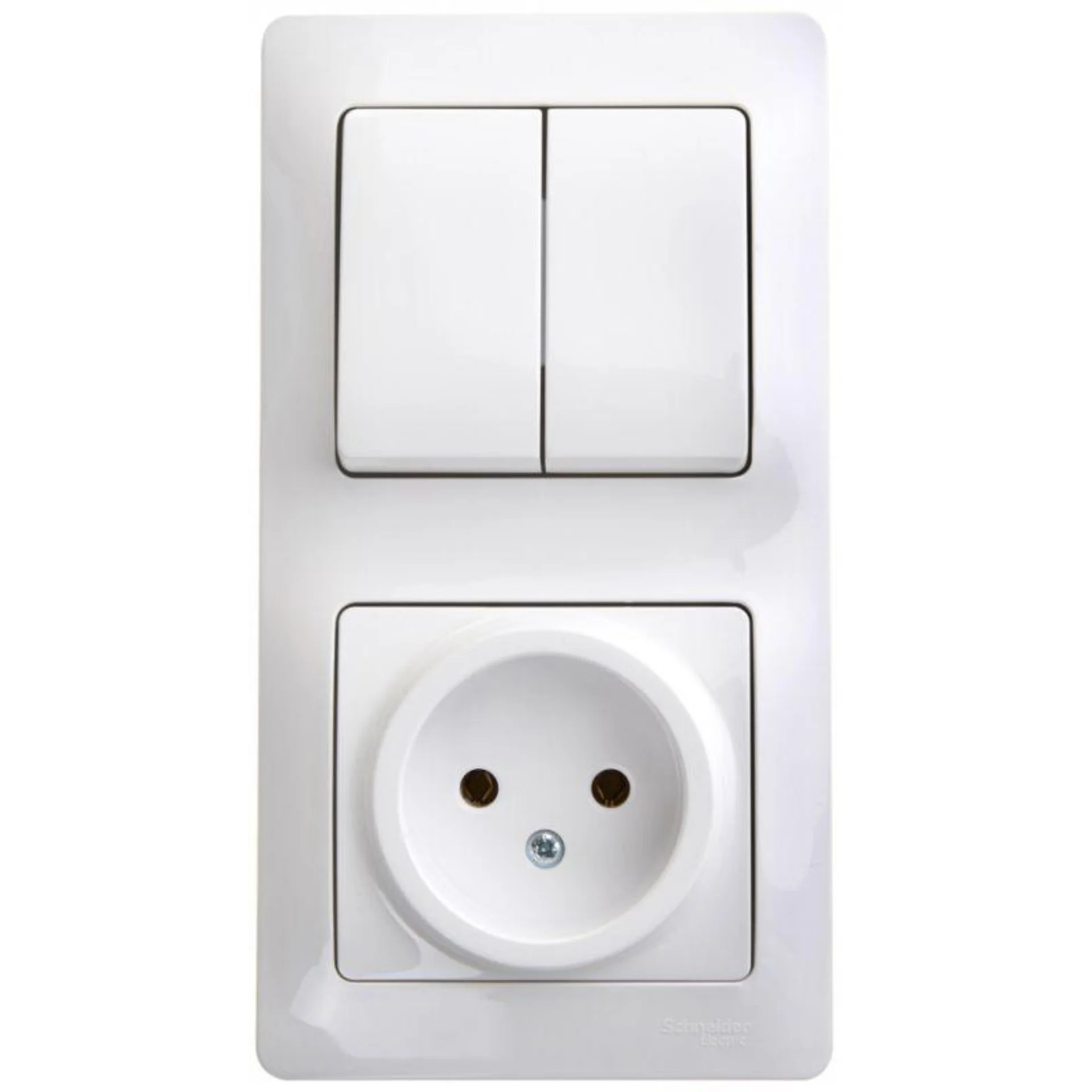Блок комбинированный Glossa (розетка + 2-кл. выкл.) бел. SE GSL000172