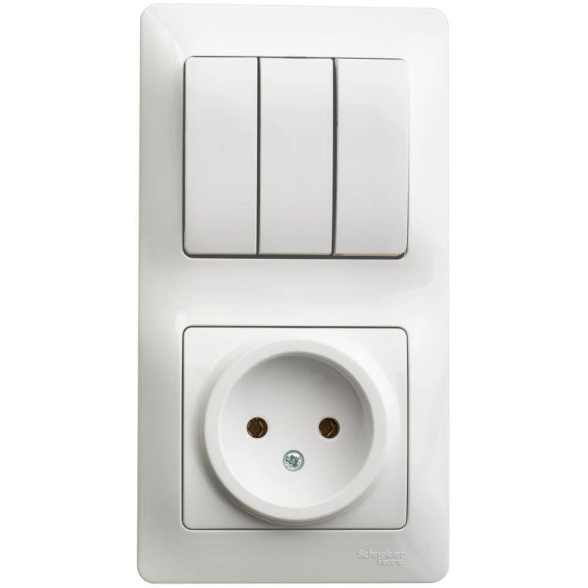 Блок комбинированный Glossa (розетка + 3-кл. выкл.) бел. SE GSL000176