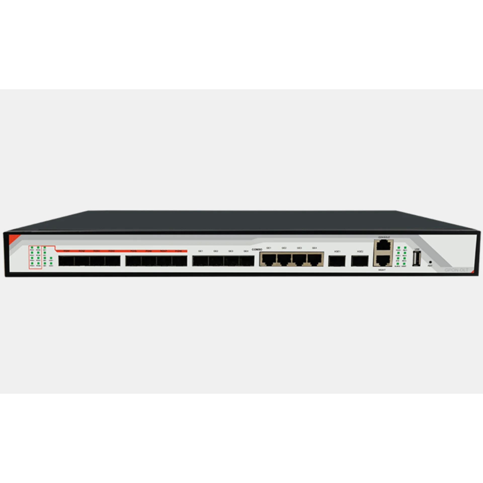 OLT C-DATA FD1608S-B1 с 8 портами GPON (SFP), 4 GE комбо-порта, 2 SFP+ порта, 2 БП АC