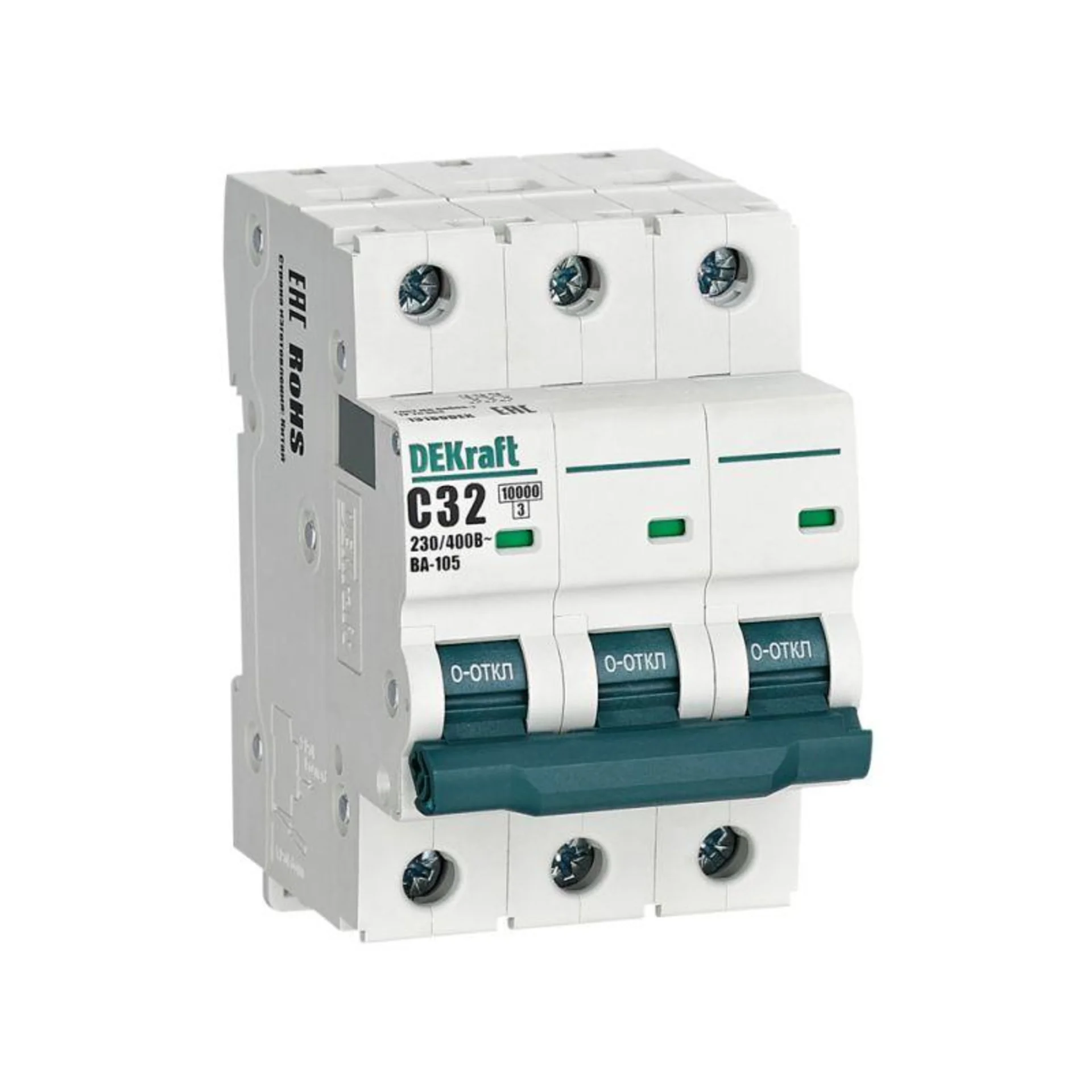 Выключатель автоматический модульный 3п C 32А 10кА ВА-105 DEKraft 13180DEK