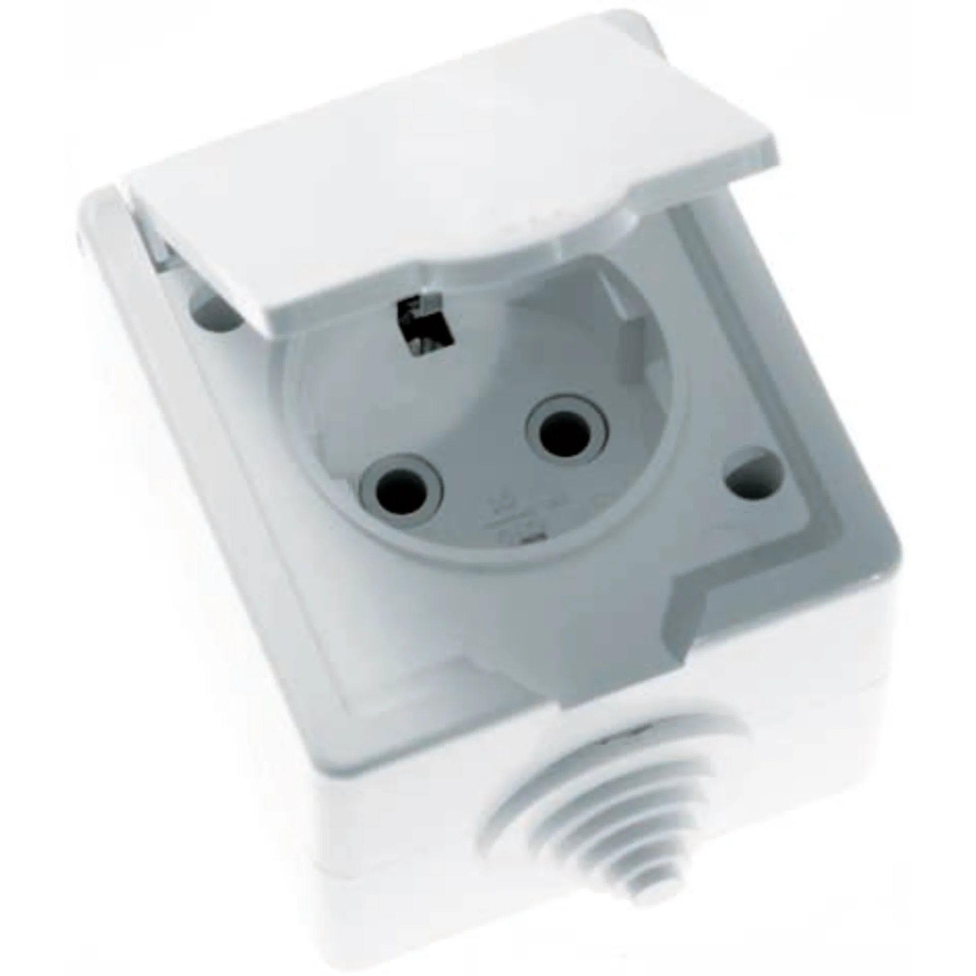 Розетка 1-м ОП РА16-660 16А IP44 с заземл. бел. Кунцево 5906