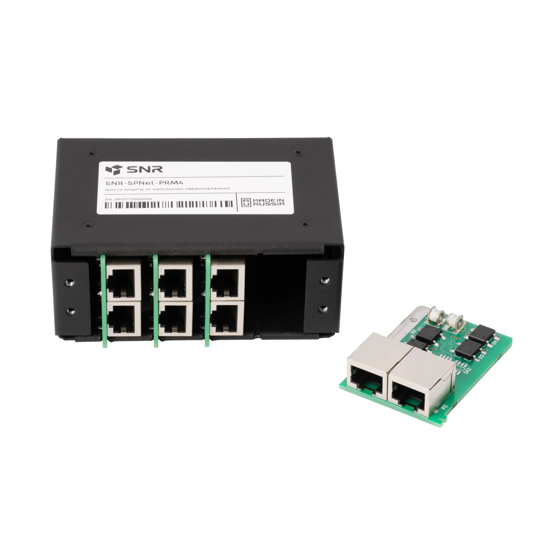 Шасси защиты от импульсных перенапряжений SNR-SPNet-PRM4