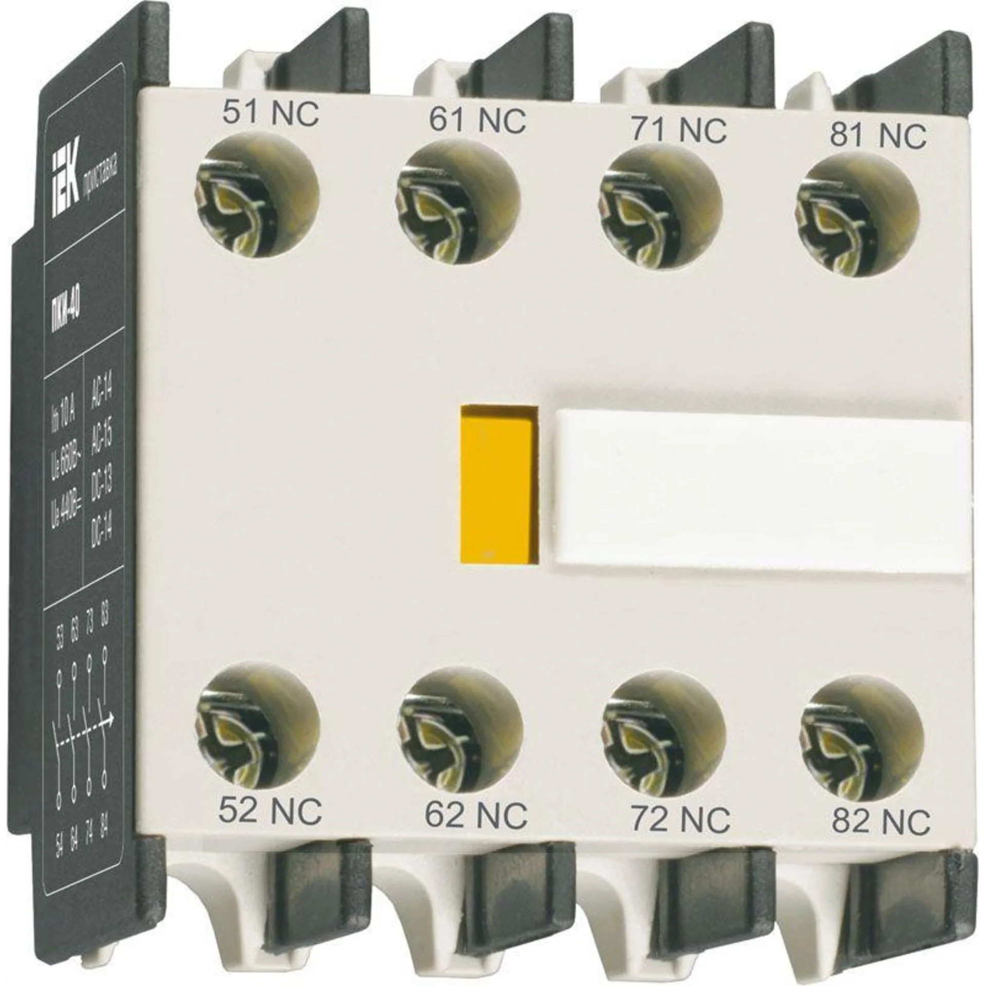 Приставка контактная ПКИ-04 доп. контакты 4р IEK KPK10-04