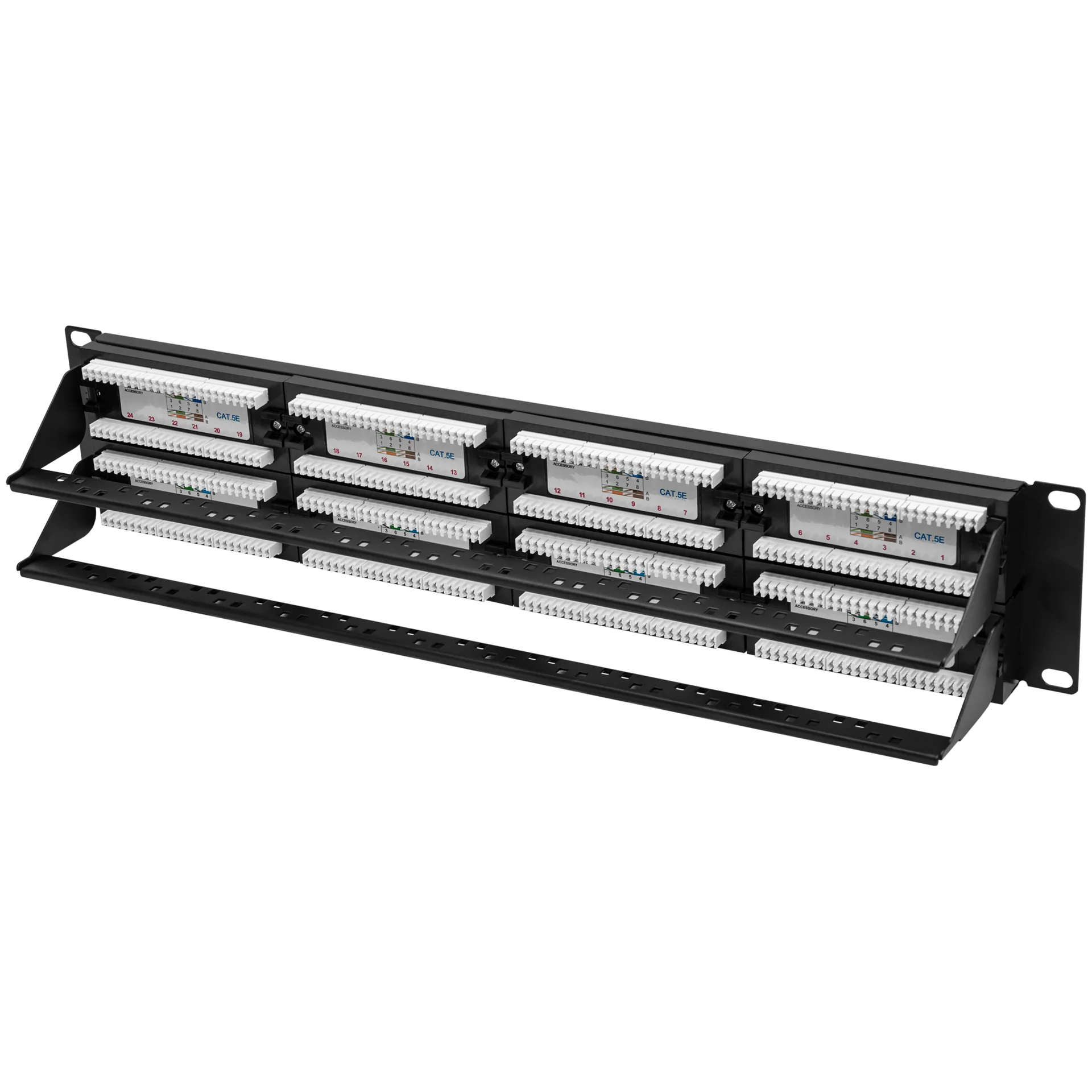 Коммутационная панель SNR, 19" неэкранированная, 2U, 48 портов, cat.5e, горизонтальная заделка