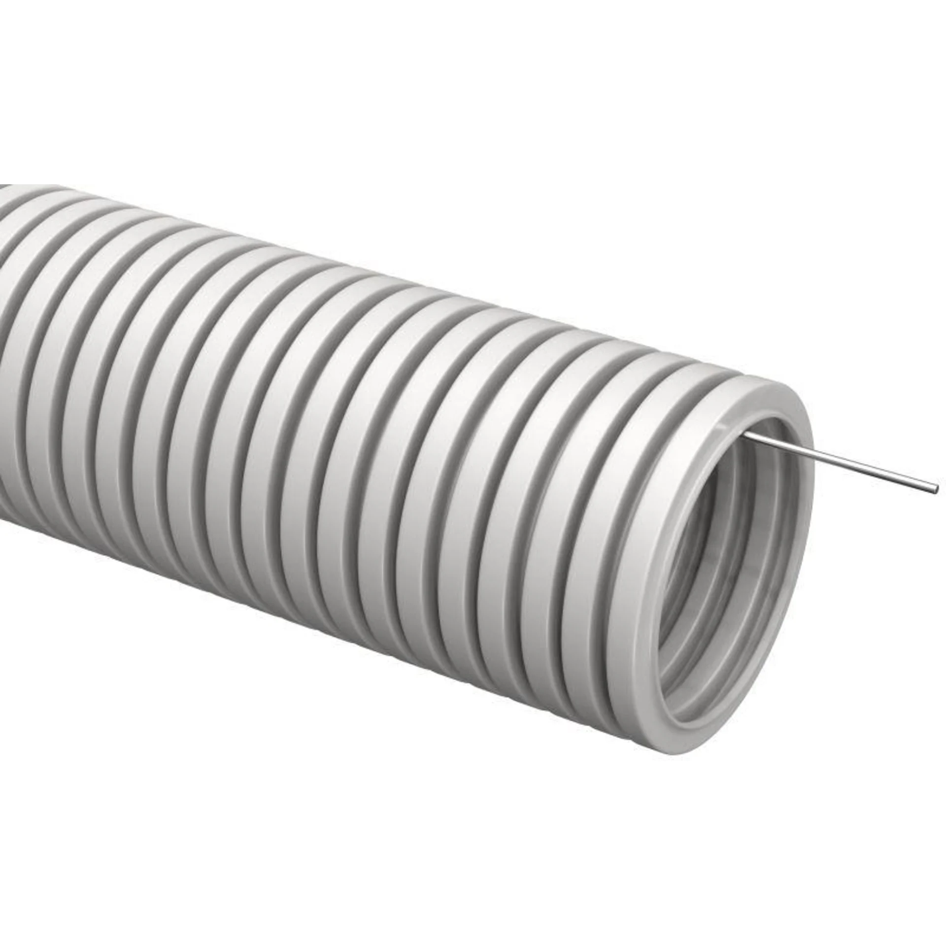 Труба гофрированная ПВХ d16мм с протяжкой сер. (уп.10м) IEK CTG20-16-K41-010I