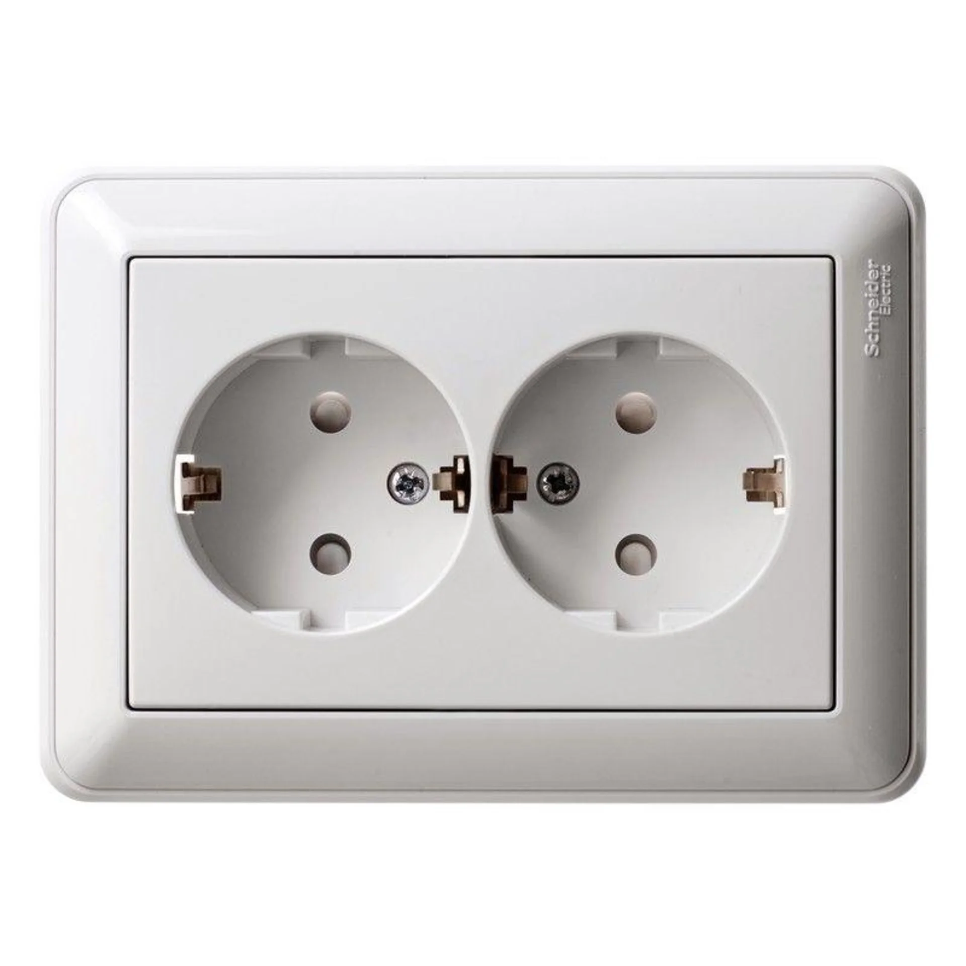 Розетка 2-м СП W59 16А IP20 с заземл. защ. шторки в сборе бел. SE RS16-255-18