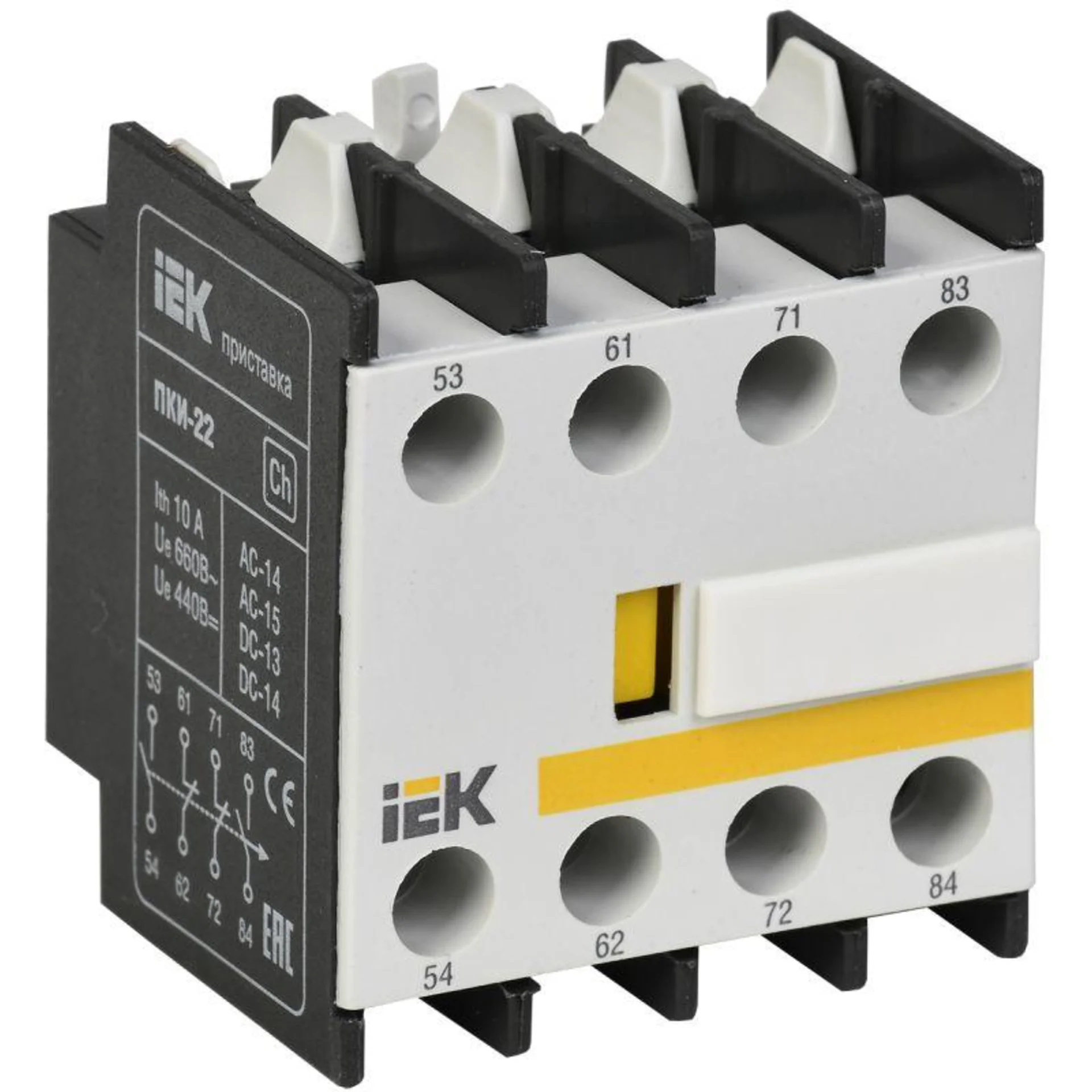 Приставка контактная ПКИ-22 доп. контакты 2з+2р IEK KPK10-22