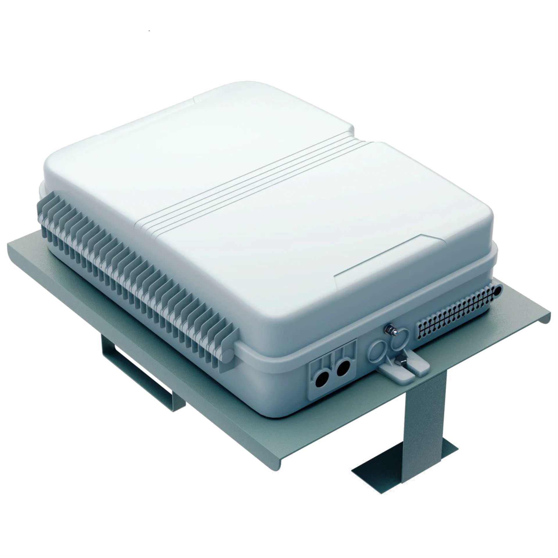 Кронштейн для крепления оптических коробок с местом для запаса кабеля