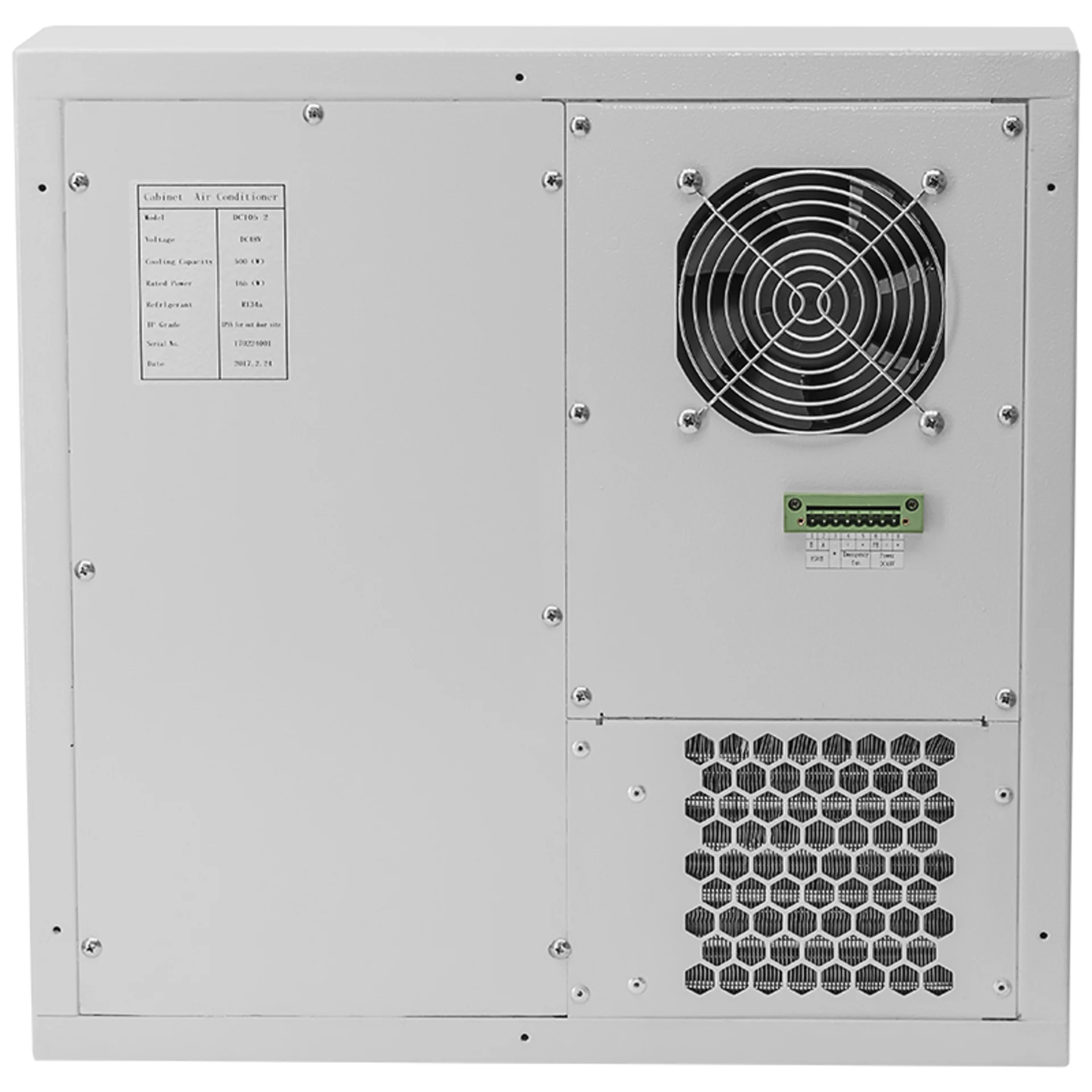 Кондиционер для установки в уличный шкаф, холодопроизводительность 500Вт, со встроенным электрическим калорифером, -48В постоянного тока