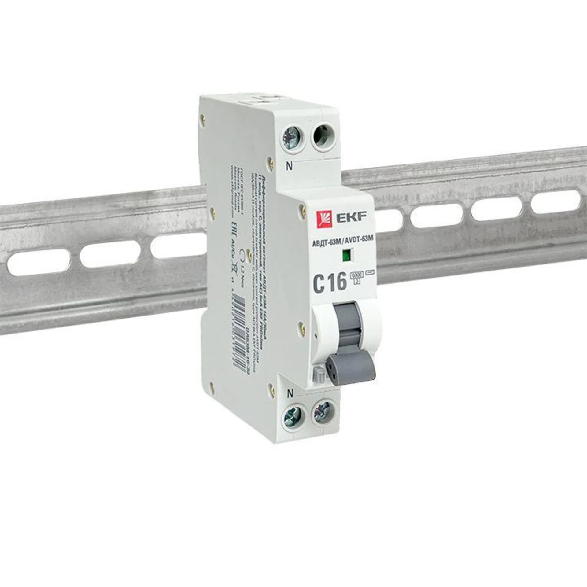 Выключатель автоматический дифференциального тока 1мод. C 16А 30мА тип AC 6кА АВДТ-63М электрон. PRO