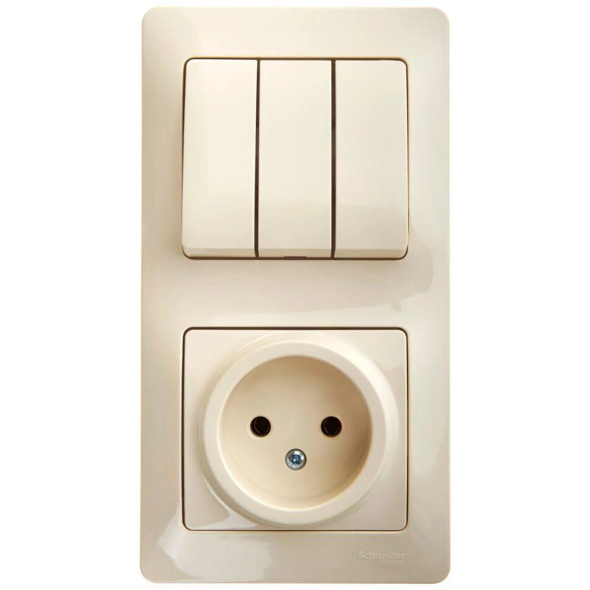 Блок комбинированный Glossa (розетка + 3-кл. выкл.) беж. SE GSL000276