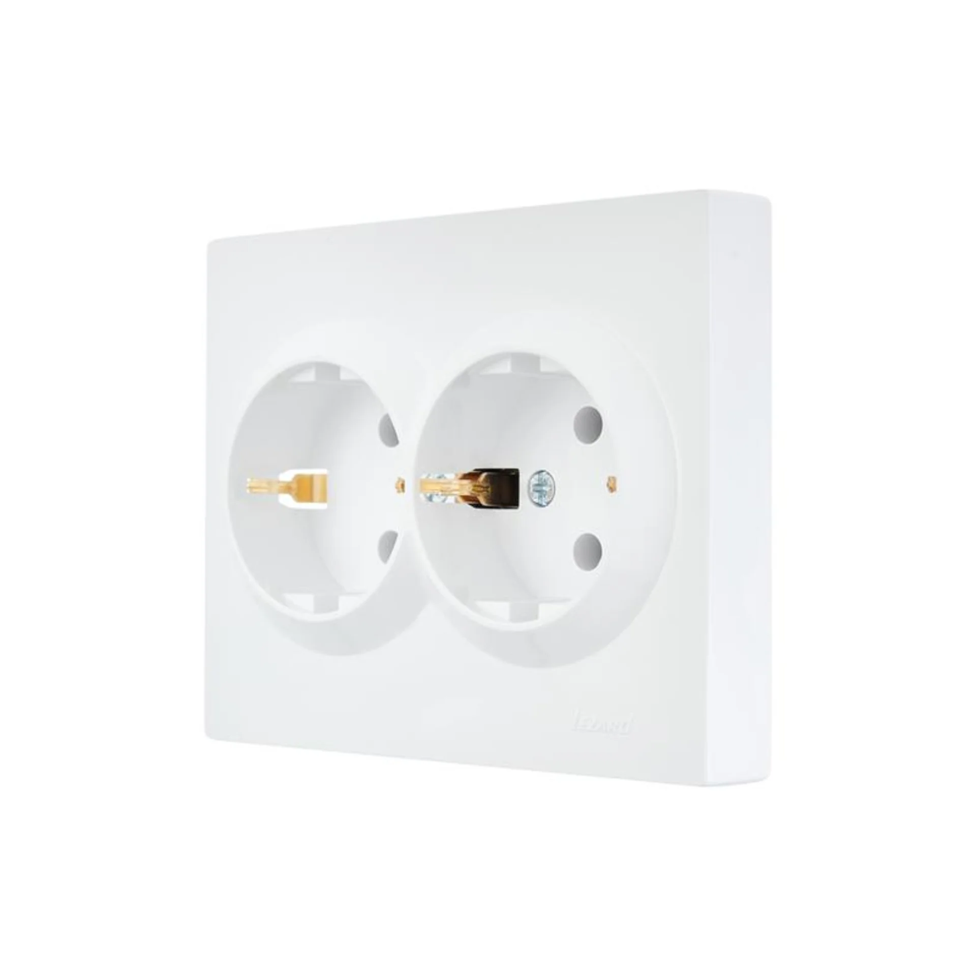 Розетка 2-м СП VESNA с заземл. ПБТ бел. LEZARD 742-0200-127B