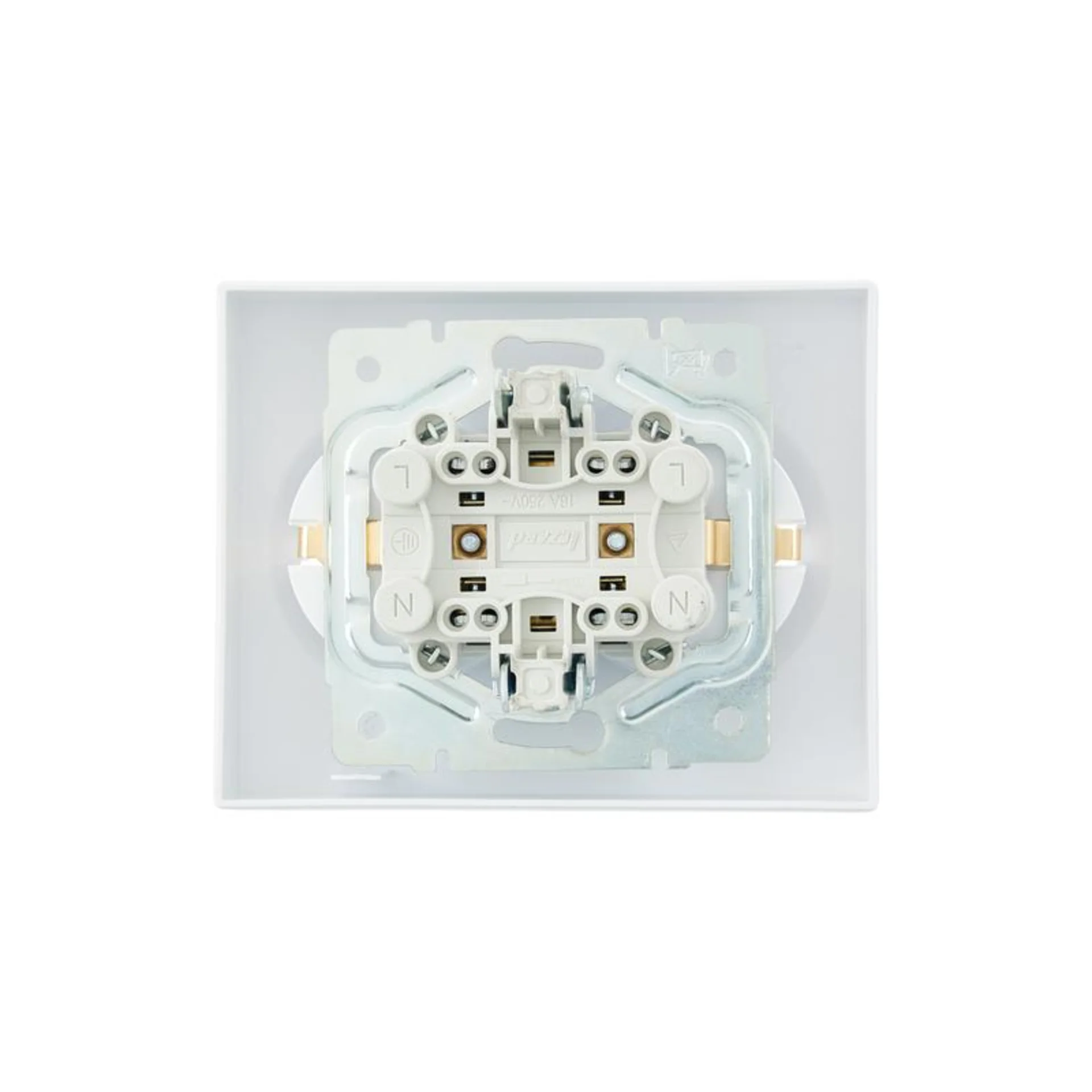 Розетка 2-м СП VESNA с заземл. ПБТ бел. LEZARD 742-0200-127B