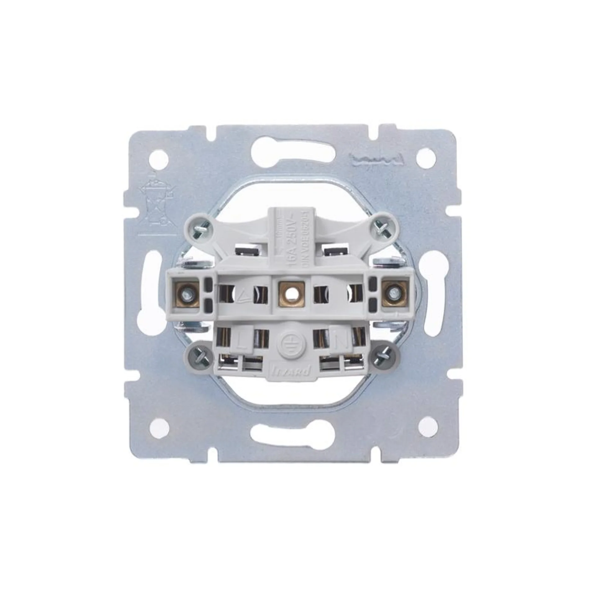 Розетка 1-м СП Vesna без заземл. ПБТ механизм бел. LEZARD 742-0288-121B