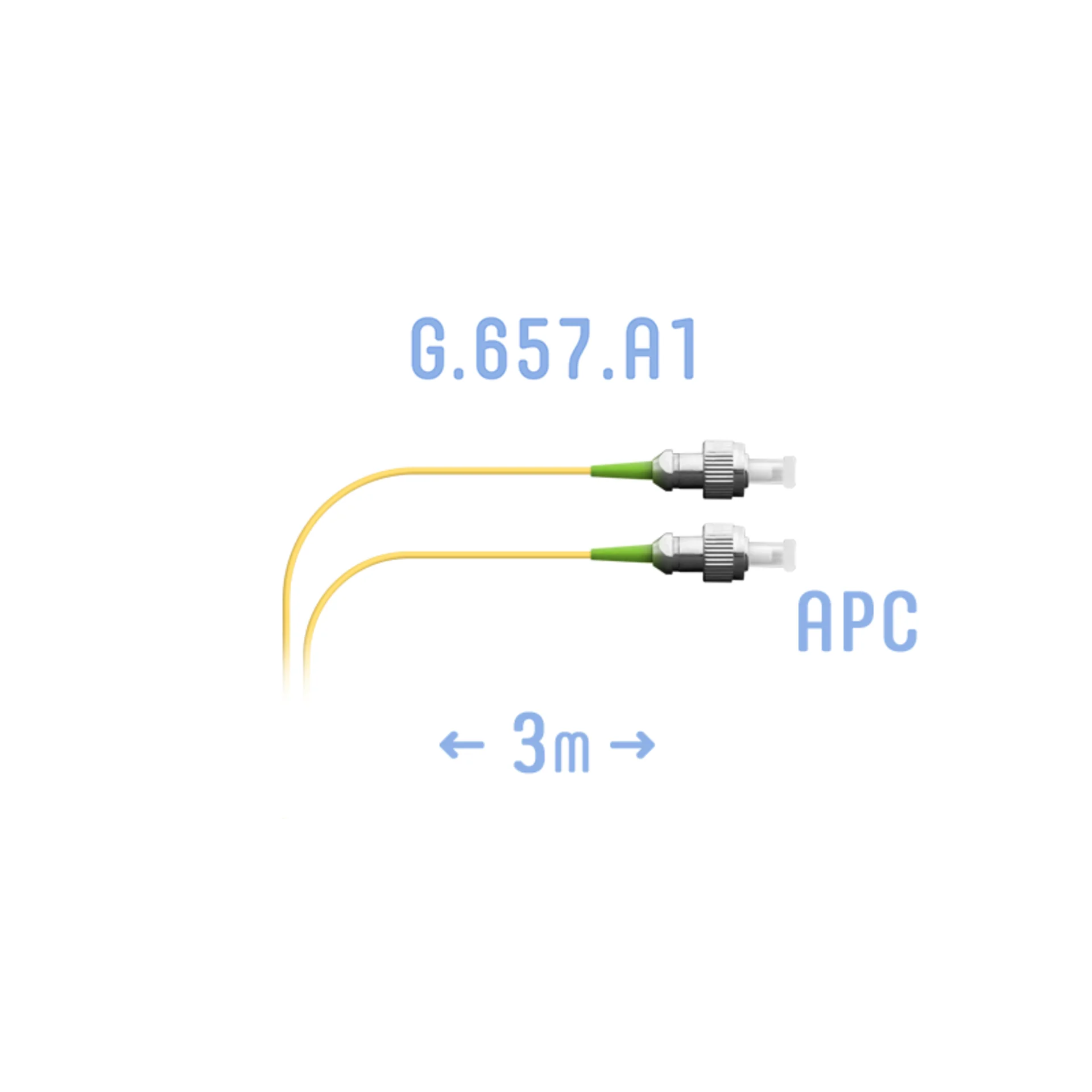 Шнур монтажный оптический FC/APC SM G.657.A1 3 метра