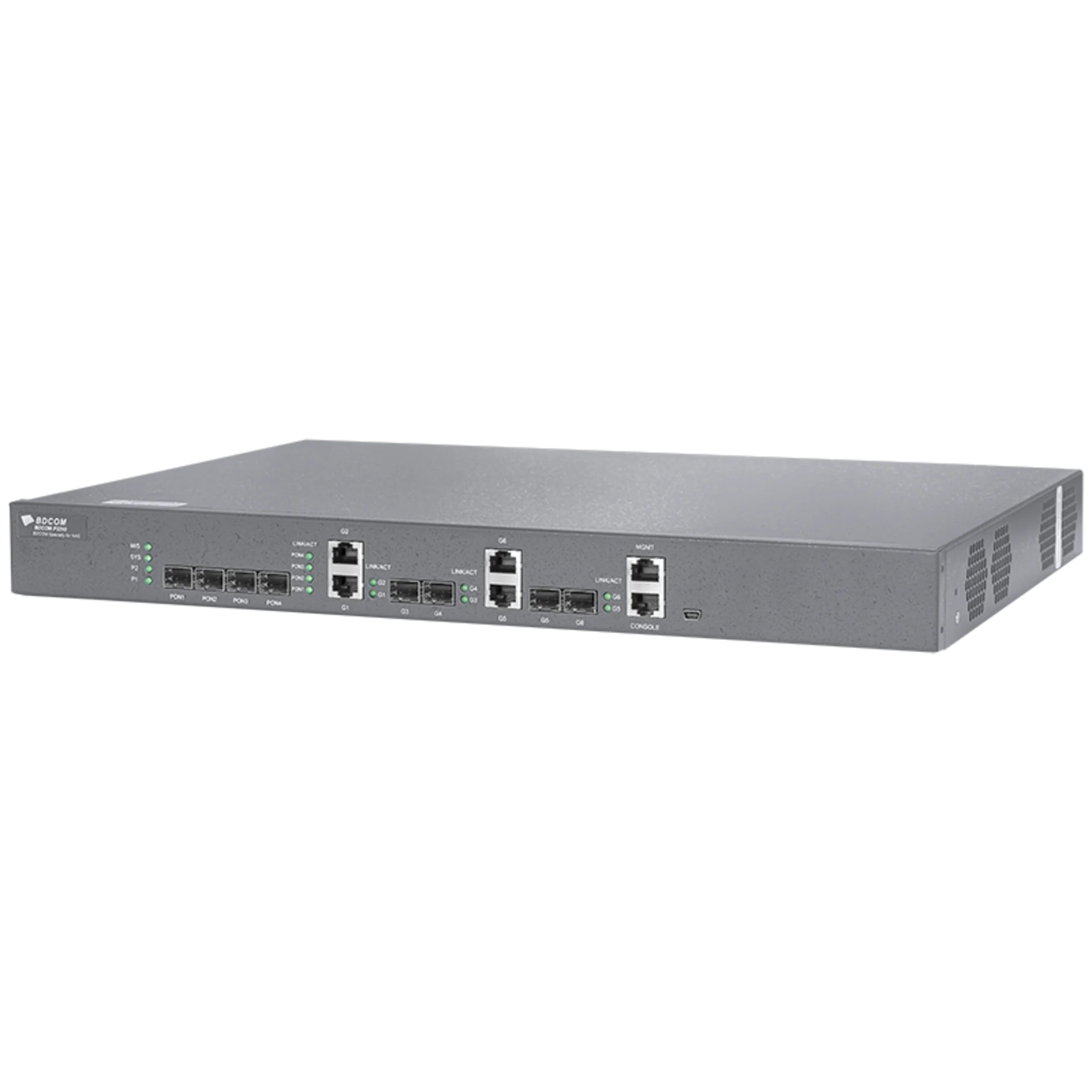 OLT BDCOM 3310 с 4 портами GEPON (SFP), 2 комбо-портами, 2хSFP, 2хRJ-45, 2 БП АC, FEC