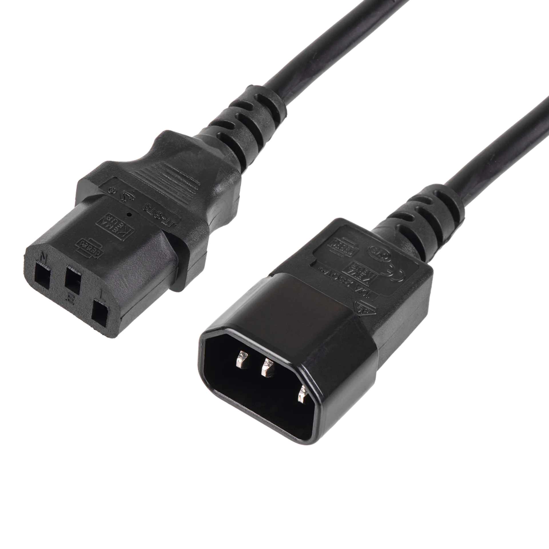 Кабель питания TLK, вход - разъём C14 (IEC 60320), выход - разъём C13 (IEC 60320), 3x1мм2, 1,8 м, 250В 10A, черный