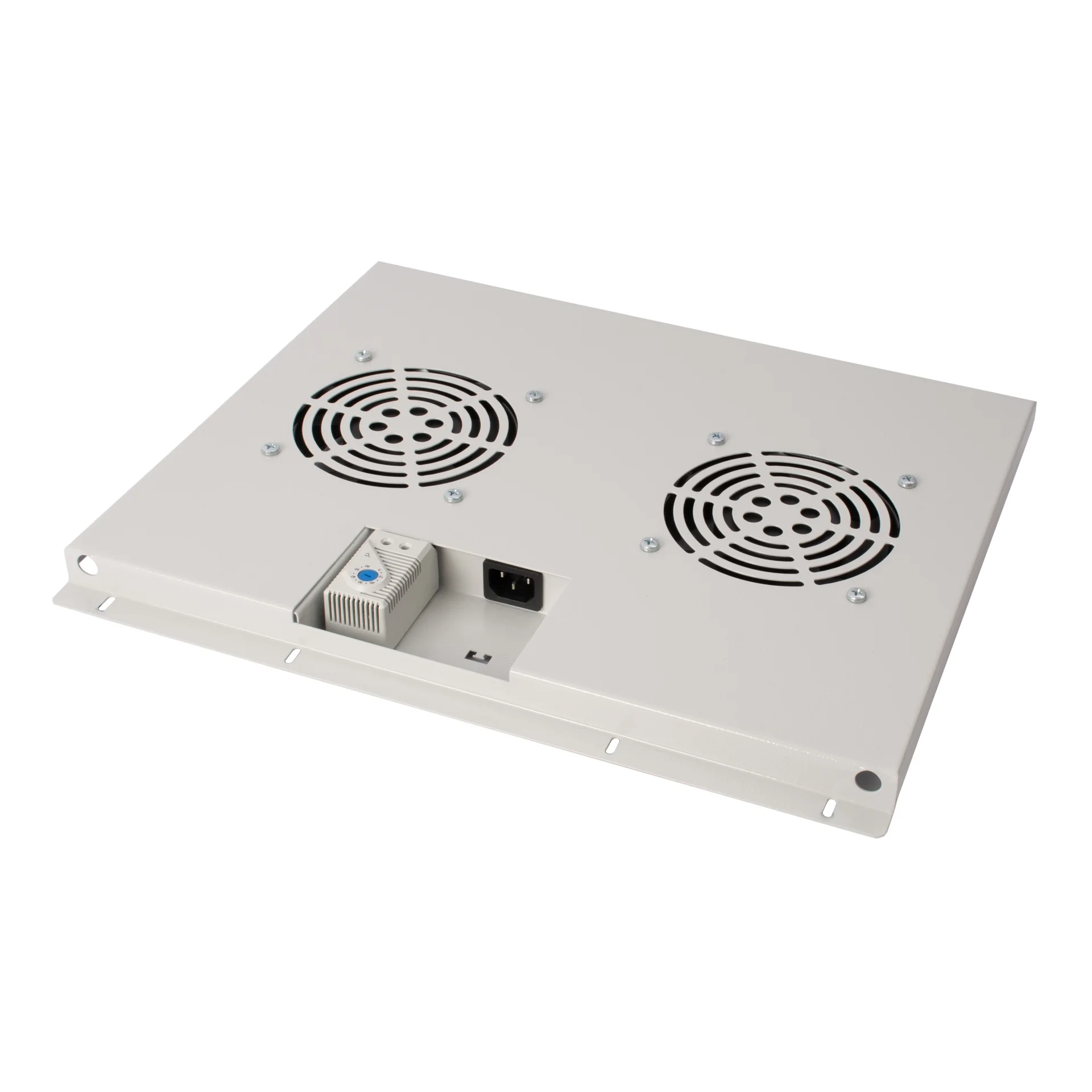 Блок вентиляторов для шкафов TFC глубиной 600мм, 2 вентилятора с терморегулятором, серый