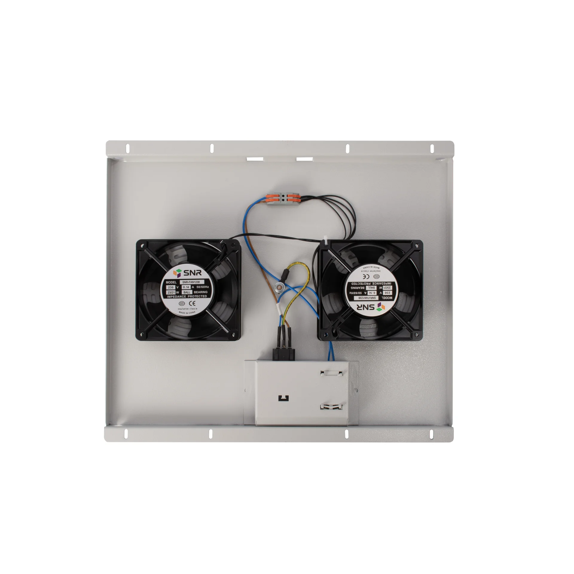 Блок вентиляторов для шкафов TFC глубиной 600мм, 2 вентилятора с терморегулятором, серый