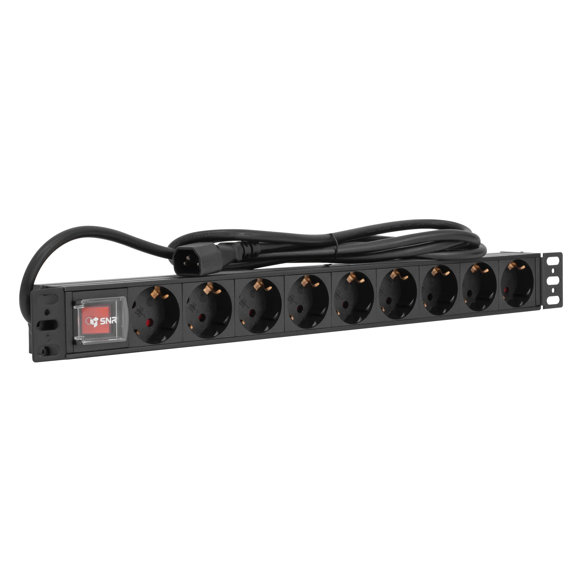 Блок розеток серии SNR-PDU базовый на 9хSchuko, шнур питания 2 м 3x1.5 мм² с вилкой C14, 10A