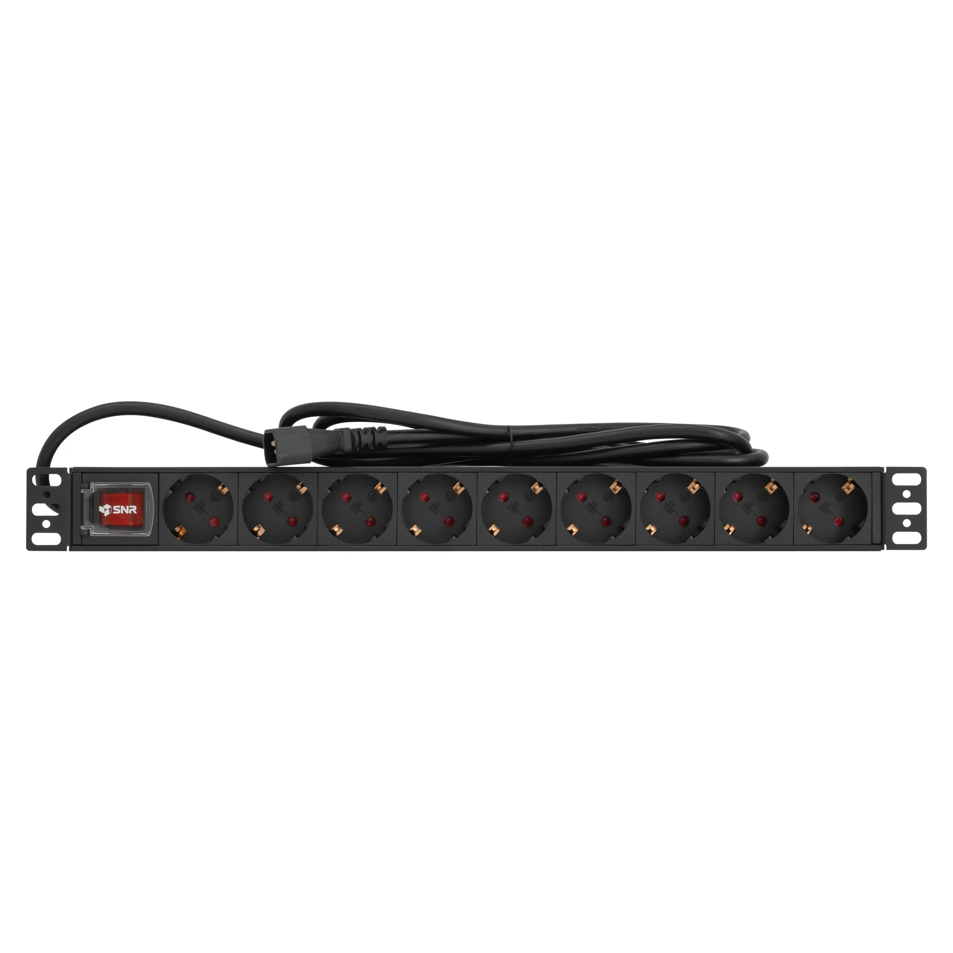 Блок розеток серии SNR-PDU базовый на 9хSchuko, шнур питания 2 м 3x1.5 мм² с вилкой C14, 10A