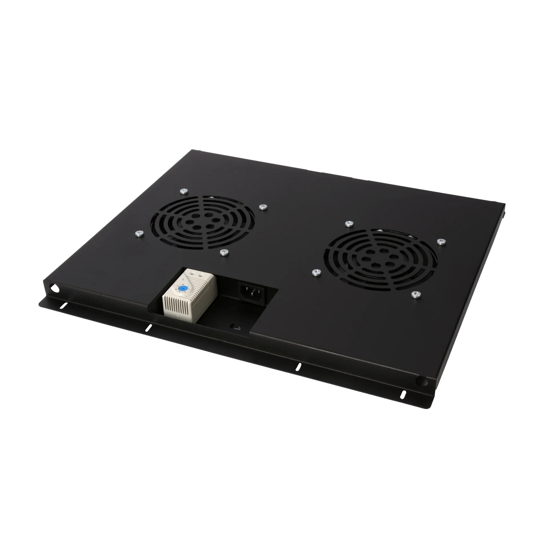 Блок вентиляторов для шкафов TFC глубиной 600мм, 2 вентилятора с терморегулятором, черный