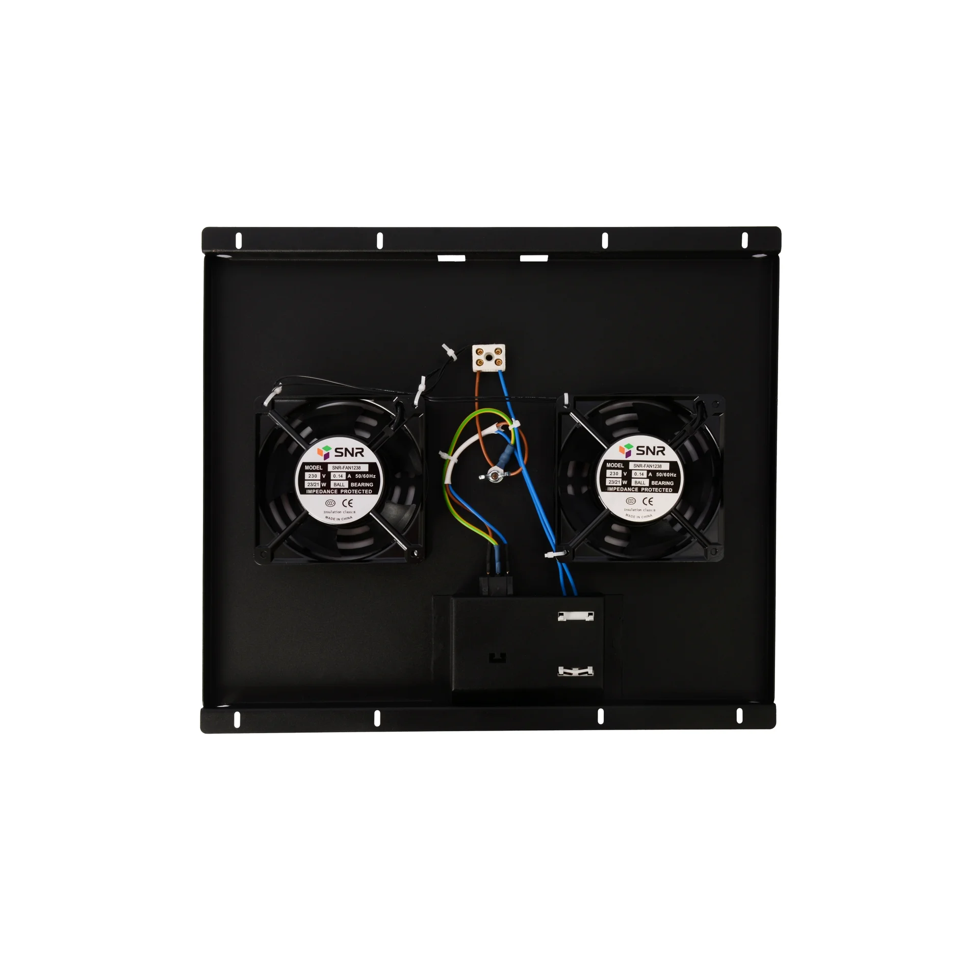 Блок вентиляторов для шкафов TFC глубиной 600мм, 2 вентилятора с терморегулятором, черный