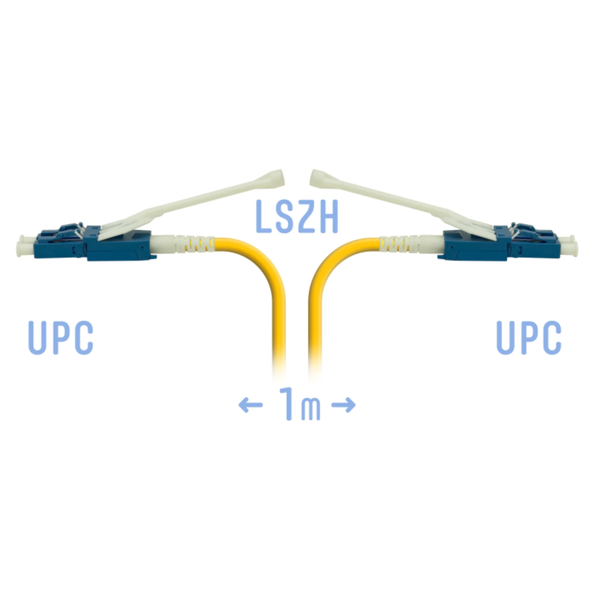 Патчкорд оптический LC/UPC SM Duplex (HD) 1 метр, волокно G.657.A1
