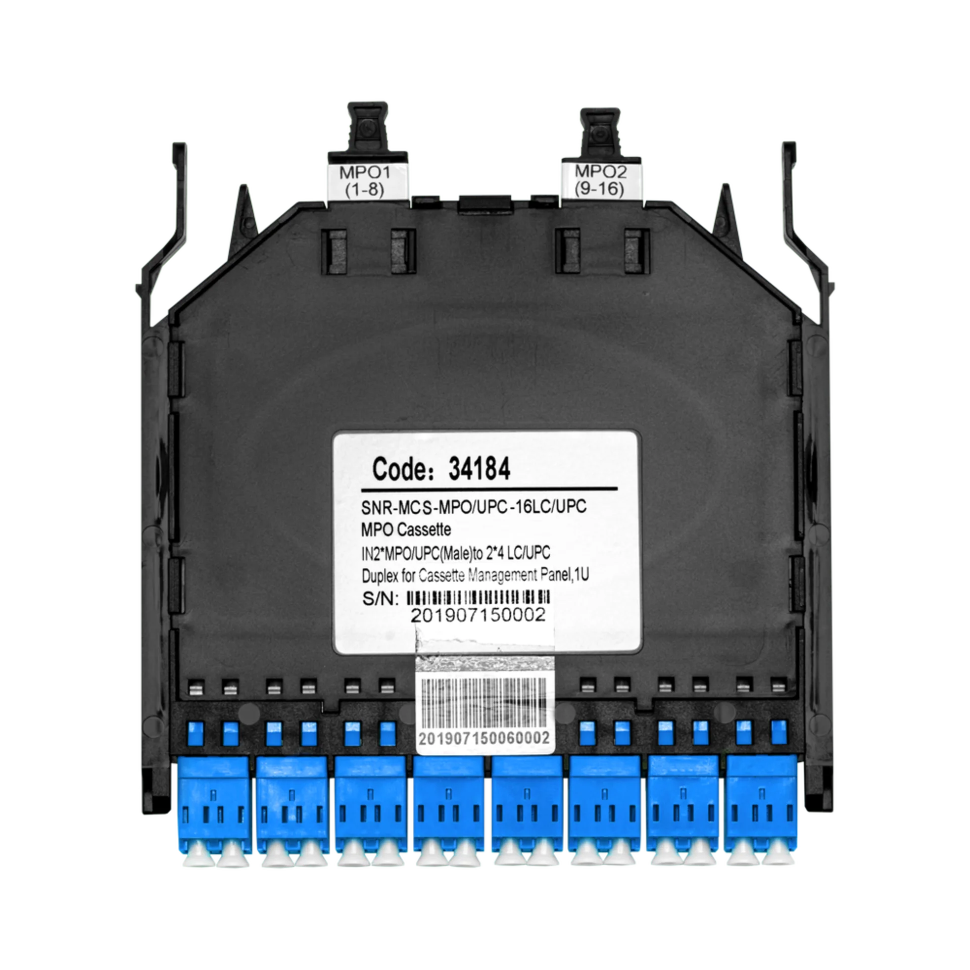 Кассета распределительная MPO/APC на 16LC/UPC портов SM для SNR-CMP-144P