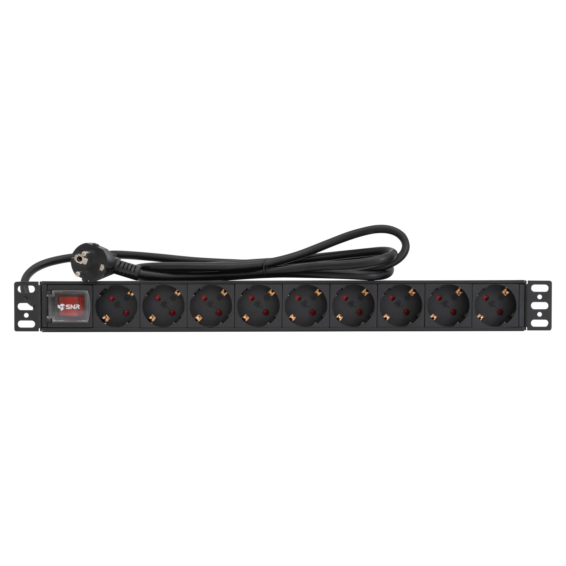 Блок розеток серии SNR-PDU базовый на 9хSchuko, шнур питания 2 м 3x1.5 мм² с вилкой Schuko, 16A