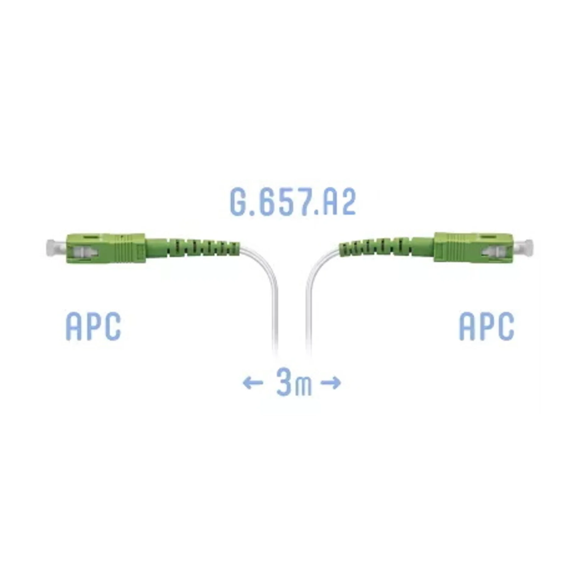 Патчкорд оптический FTTH SC/APC, кабель 604-02-01W, 3 метра