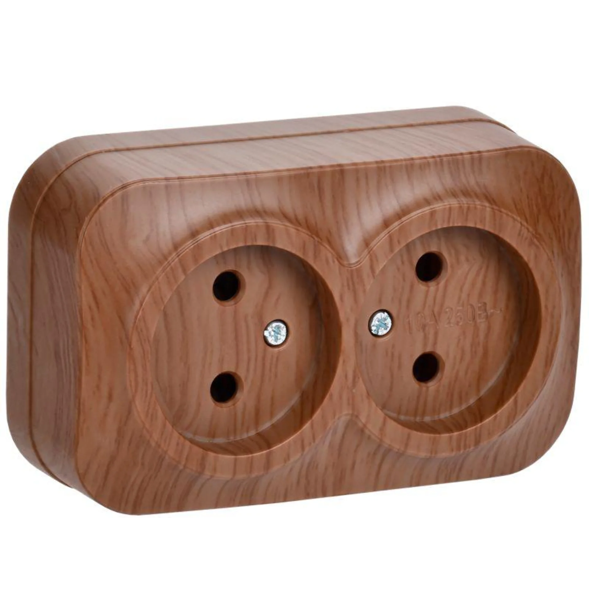 Розетка 2-м ОП GLORY РС22-2-ХД 10А без заземл. дуб IEK ERH20-K24-10