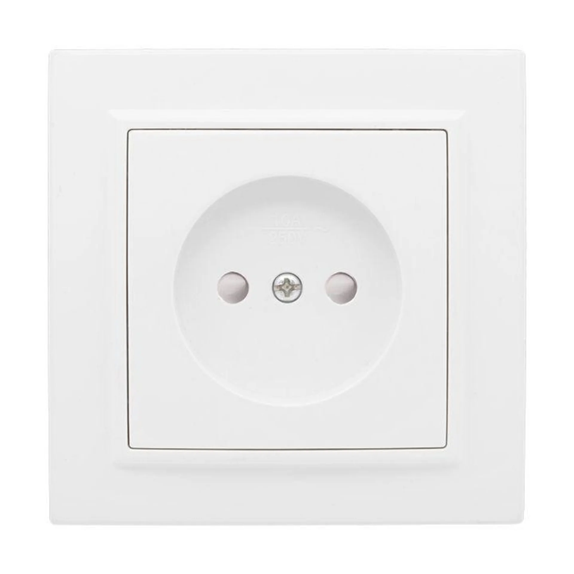 Розетка 1-м СП Минск 10А IP20 без заземл. защ. шторки бел. Basic EKF ERR10-022-100