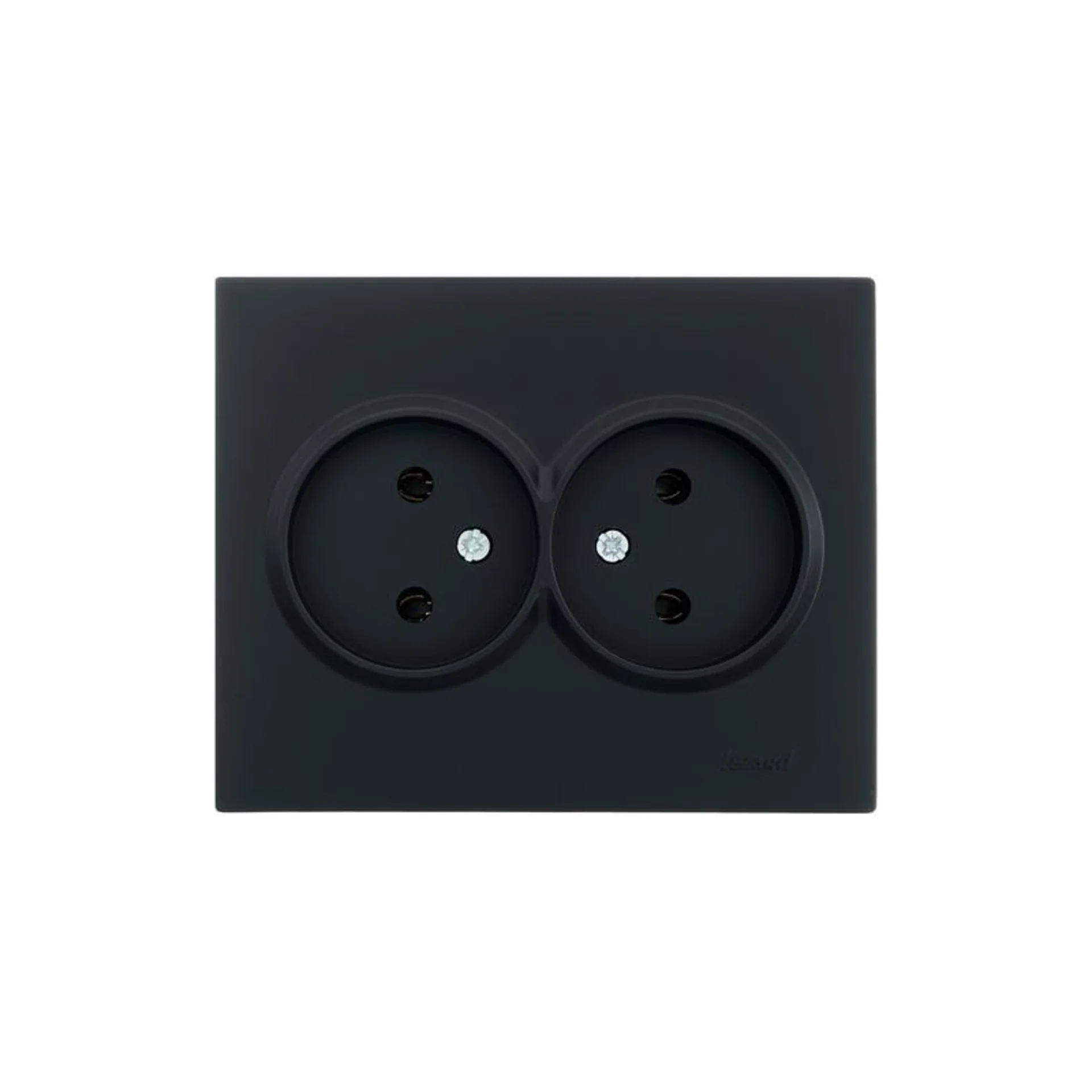 Розетка 2-м СП VESNA без заземл. ПБТ черн. бархат LEZARD 742-4200-128B