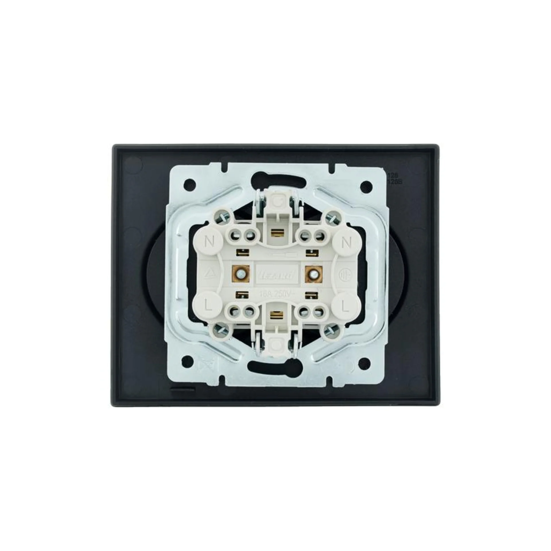 Розетка 2-м СП VESNA без заземл. ПБТ черн. бархат LEZARD 742-4200-128B