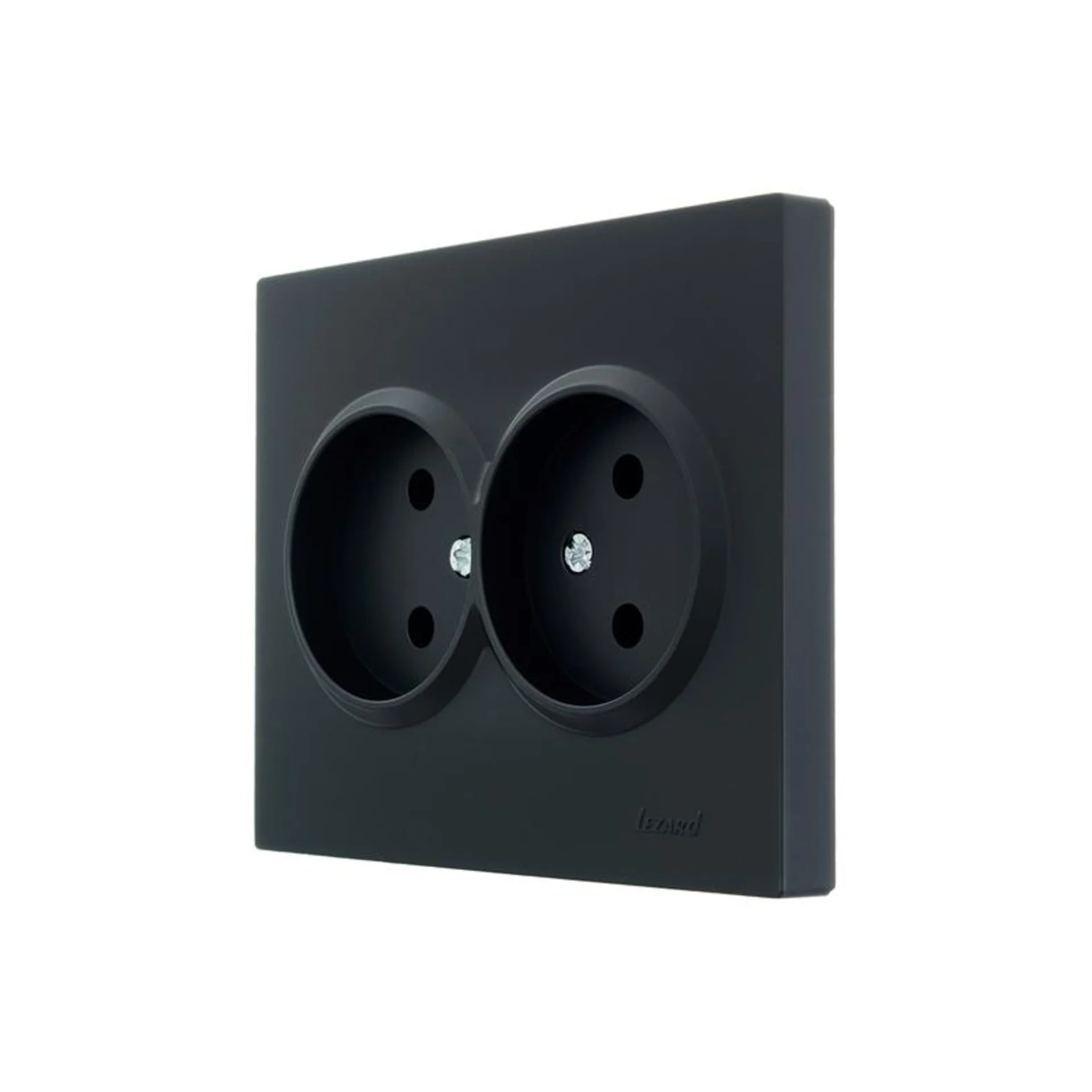 Розетка 2-м СП VESNA без заземл. ПБТ черн. бархат LEZARD 742-4200-128B