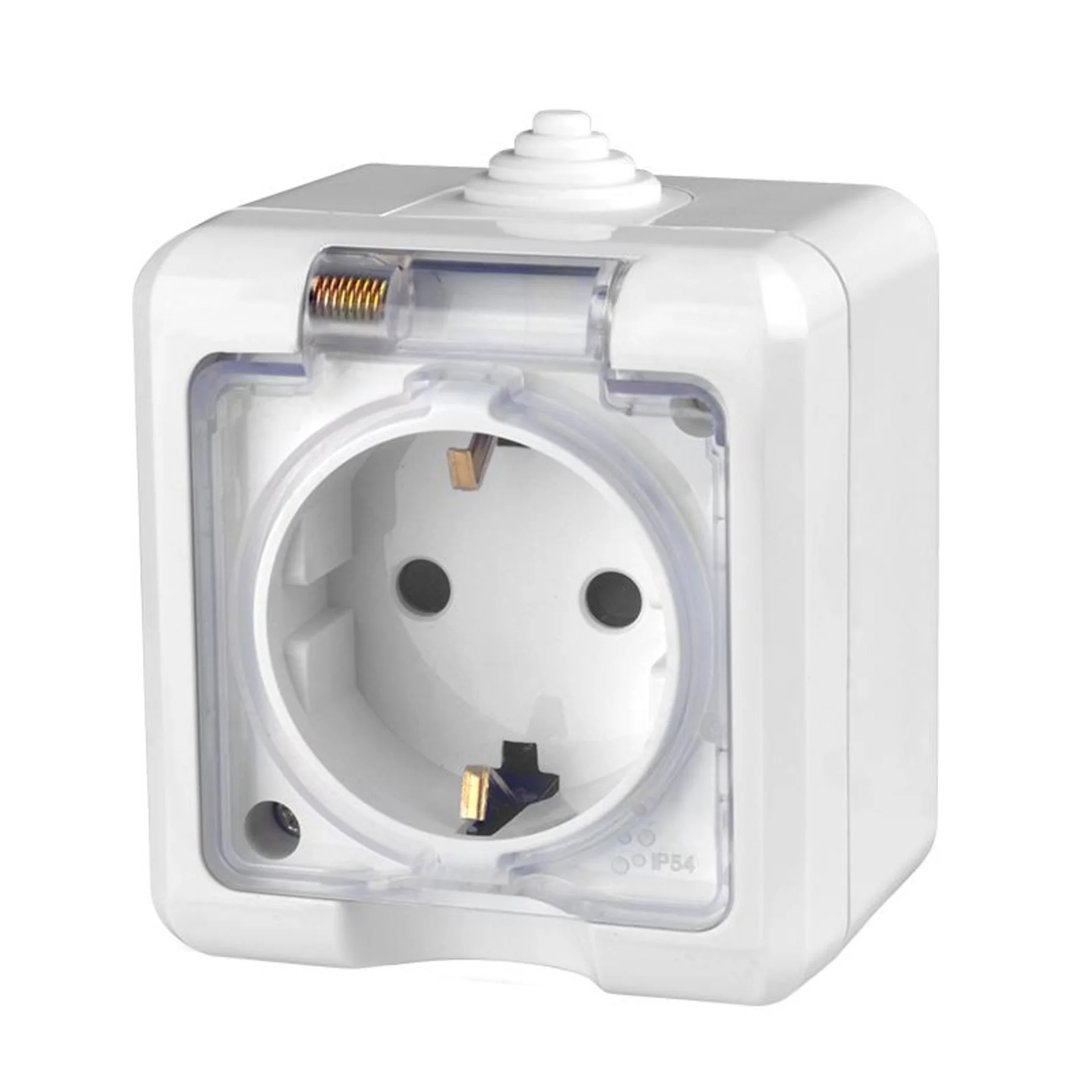 Розетка 1-м ОП Dita 16А IP54 250В с заземл. с прозр. крышкой бел. TOKOV ELECTRIC TKL-DT-R1Z-C01T-IP5