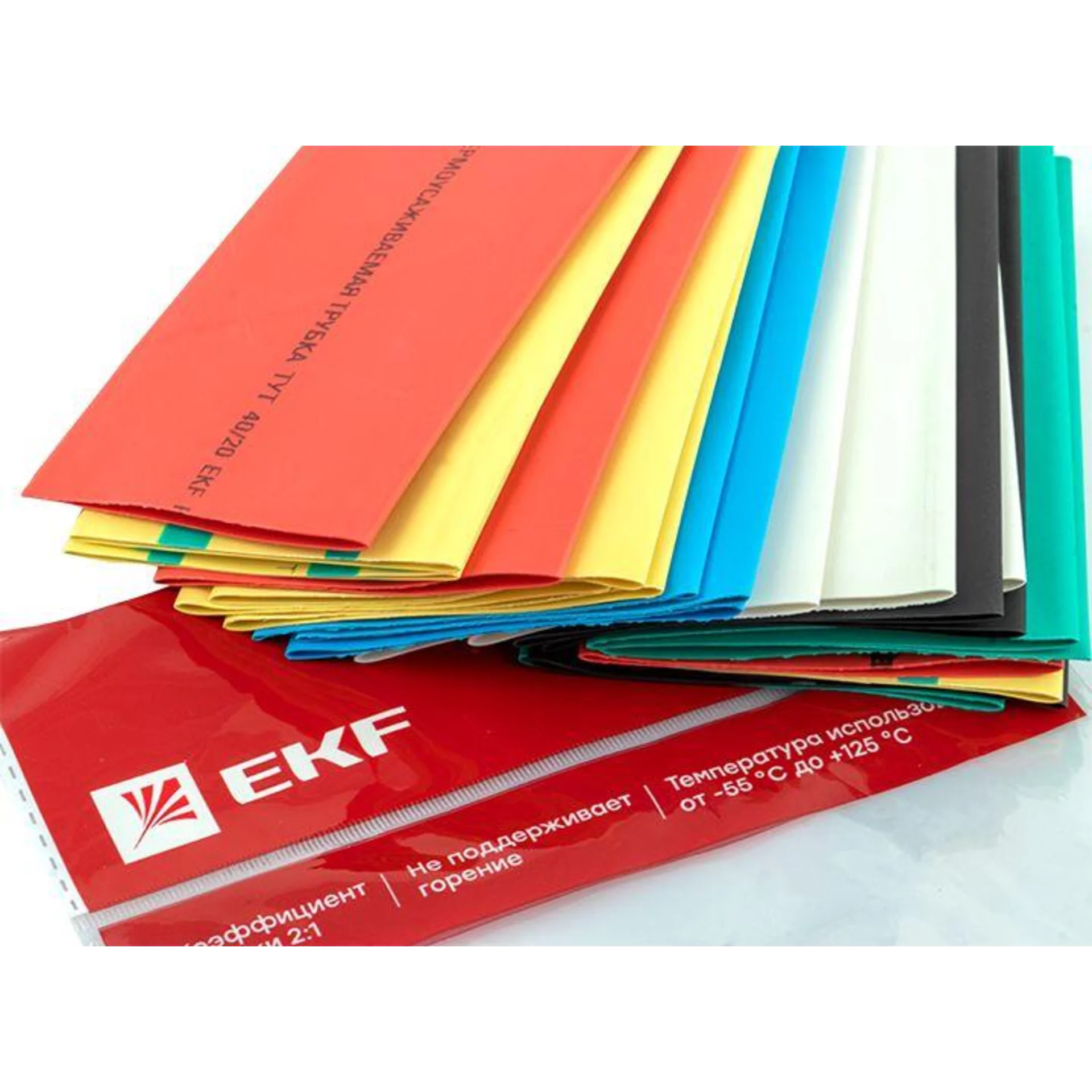 Набор трубок термоусадочных ТУТ нг тонкостен. 40/20 (7 цветов по 3шт 100мм) EKF tut-n-40