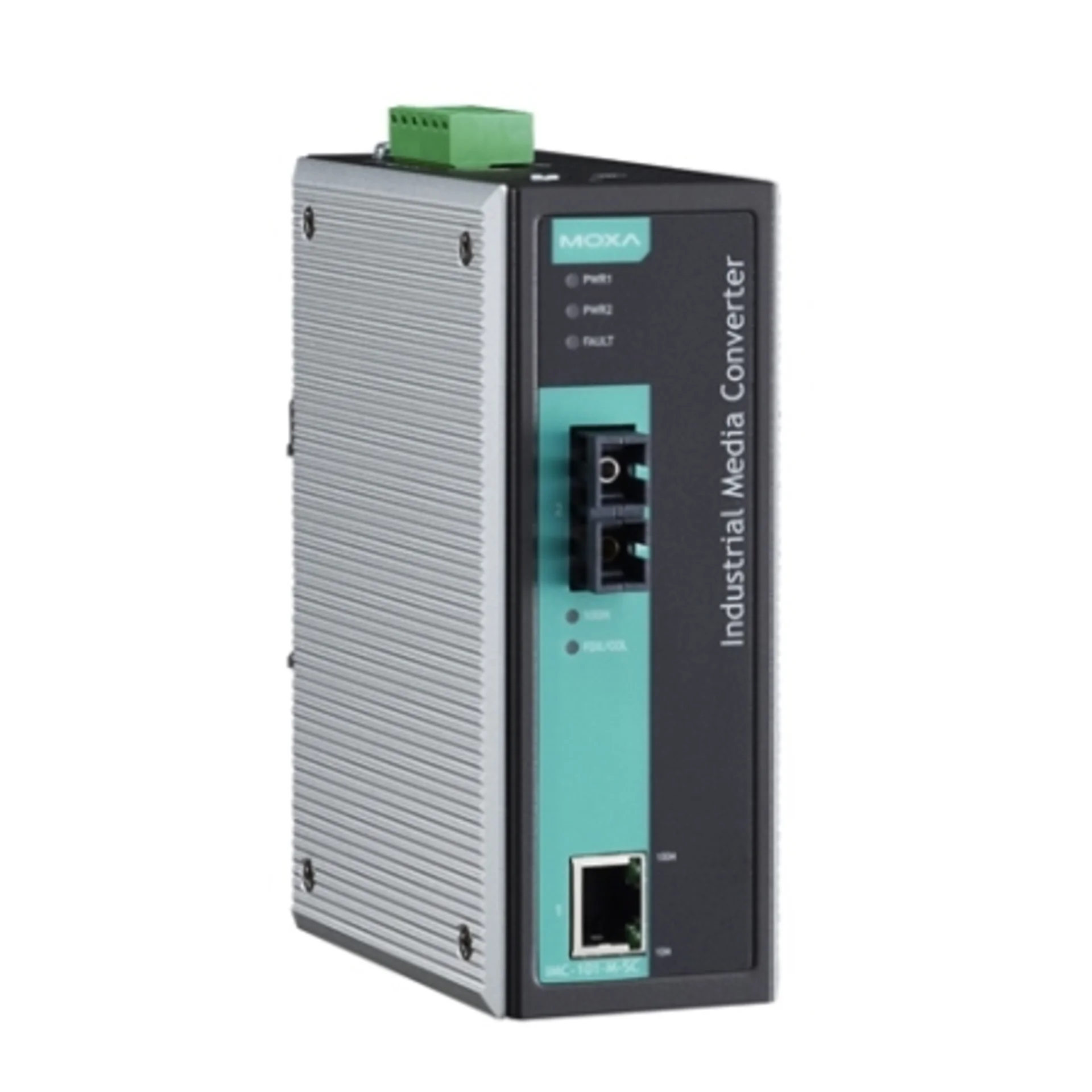 Медиаконвертер Ethernet 10/100BaseTX в 100BaseFX (одномодовое оптоволокно) в металлическом корпусе MOXA