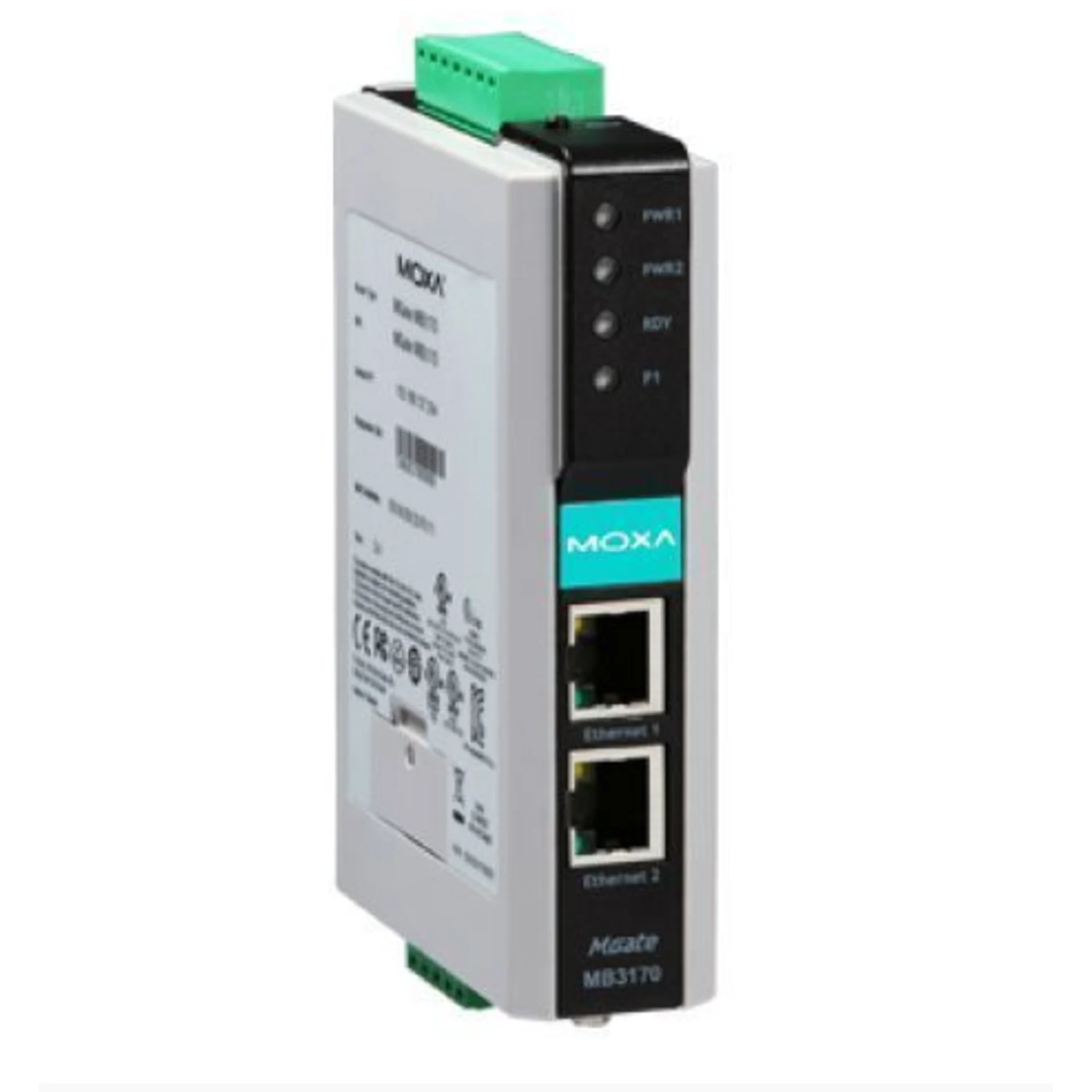 Преобразователь MGate MB3170 1-портовый преобразователь Modbus RTU/ASCII (RS-232/422/485) в Modbus TCP в промышленном исполнении