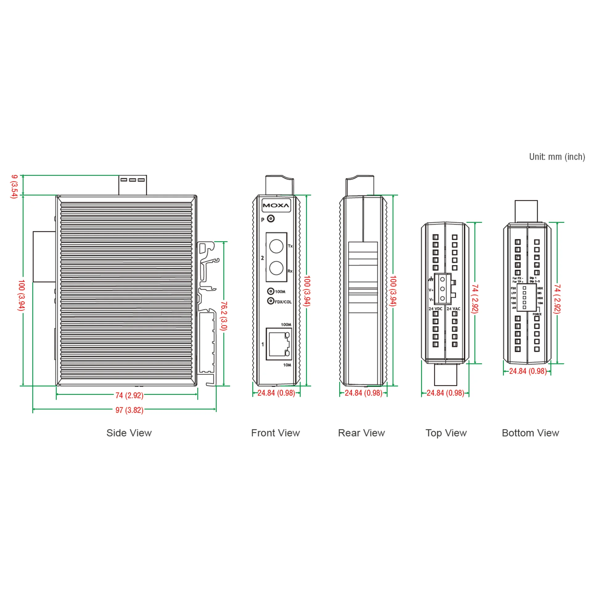 Медиаконвертер IMC-21-M-SC Ethernet 10/100BaseTX в 100BaseFX, многомод MOXA