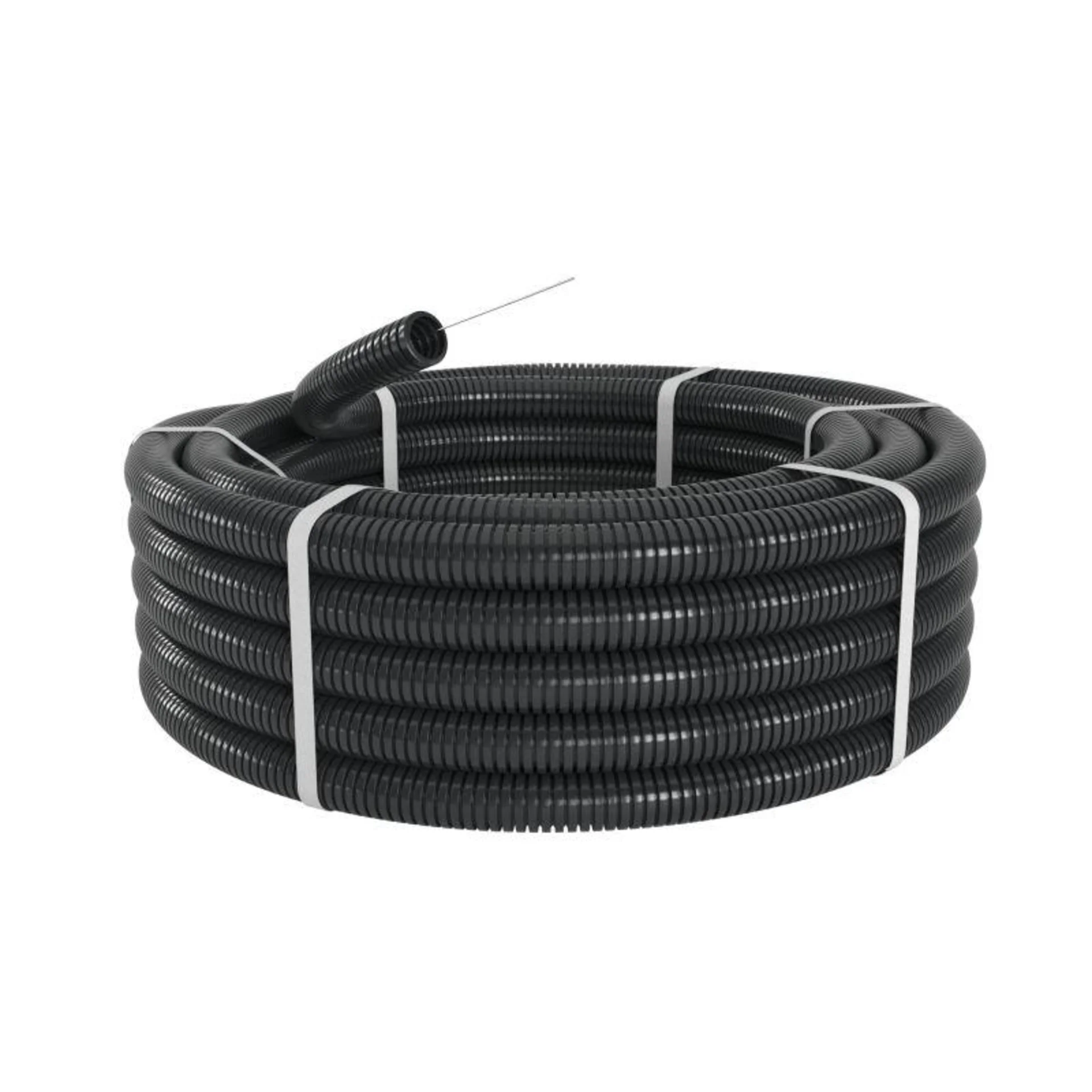 Труба гофрированная ПА 6 d29мм dвнутр.28.3мм dвнешн.34.5мм с протяжкой ПВ-2 черн. (уп.25м) DKC PA612