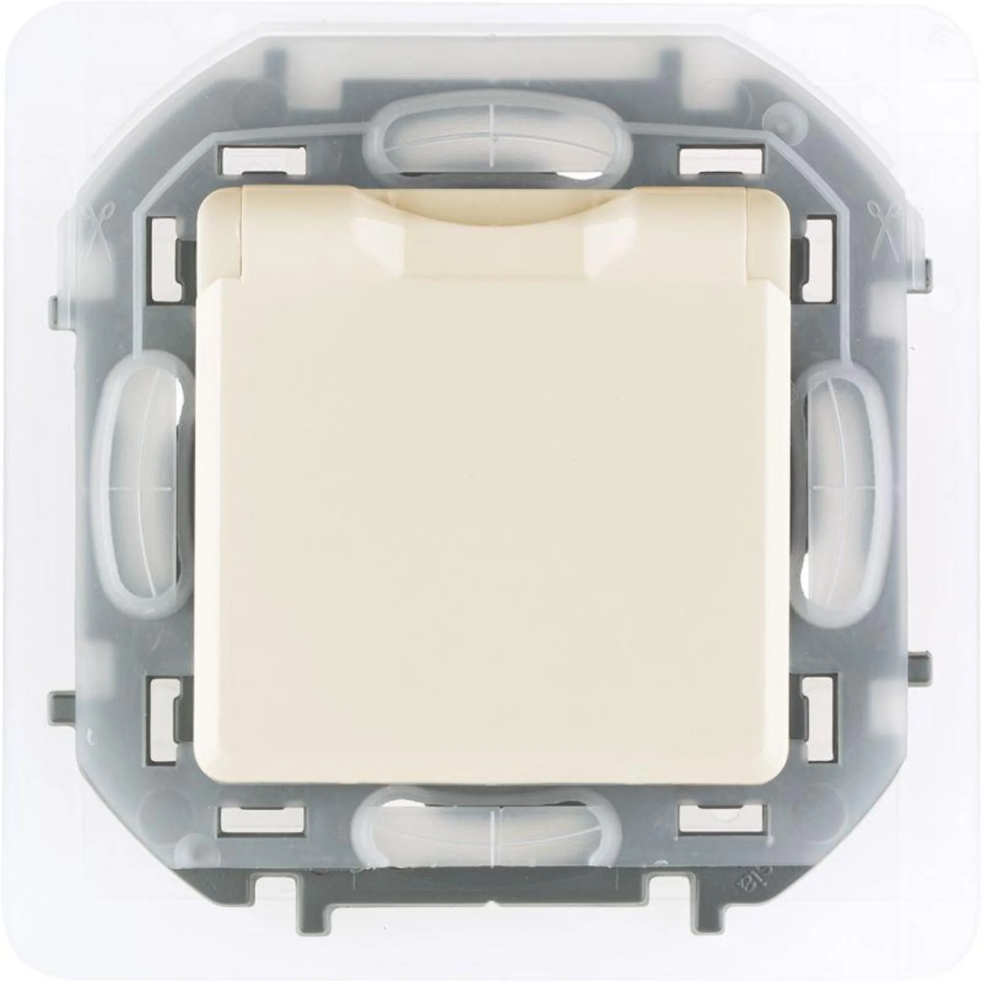 Розетка 1-м СП Inspiria 16А IP44 250В 2P+E защ. шторки с крышкой немецк. стандарт механизм сл. кость