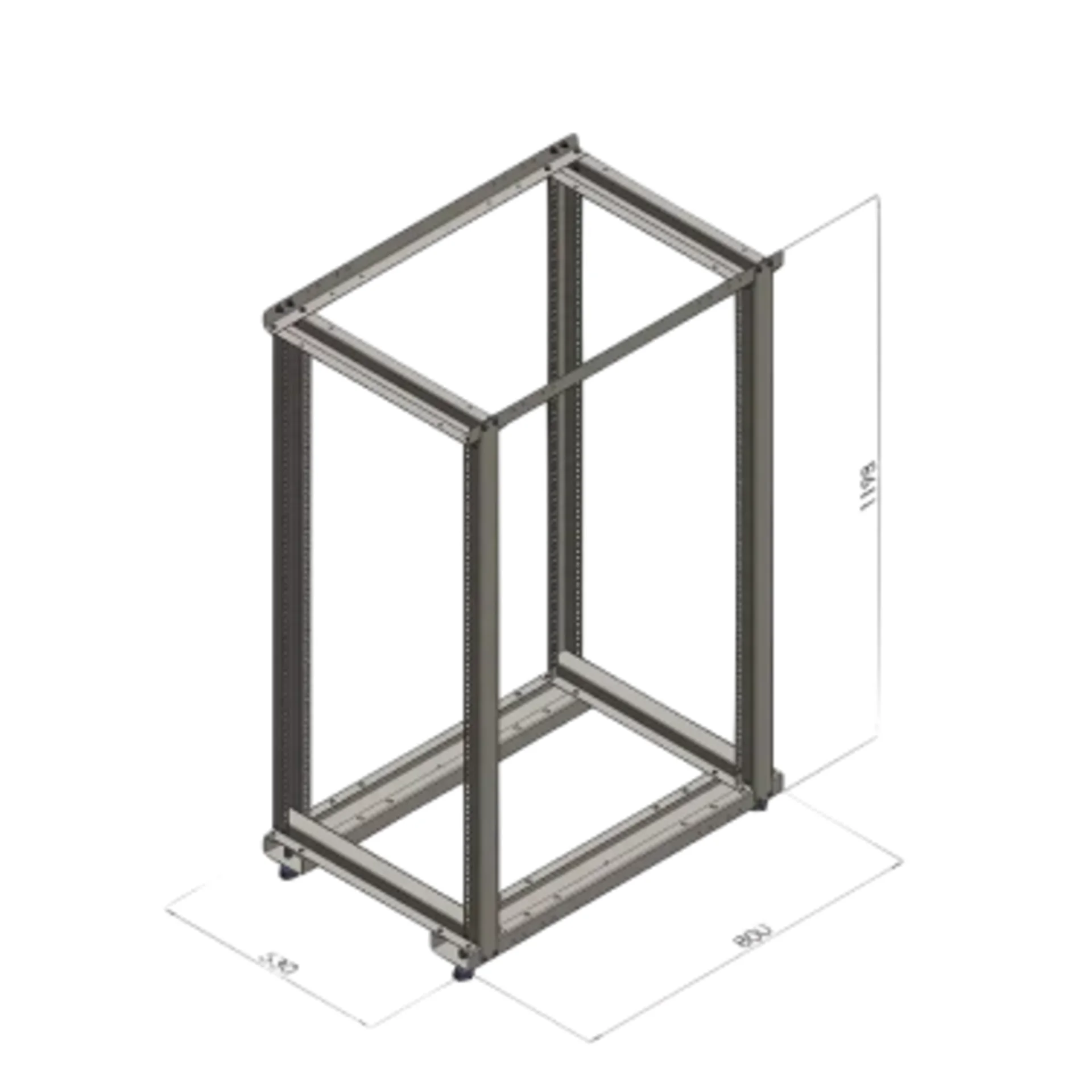 Стойка монтажная двухрамная 33U (1600х530х800мм)