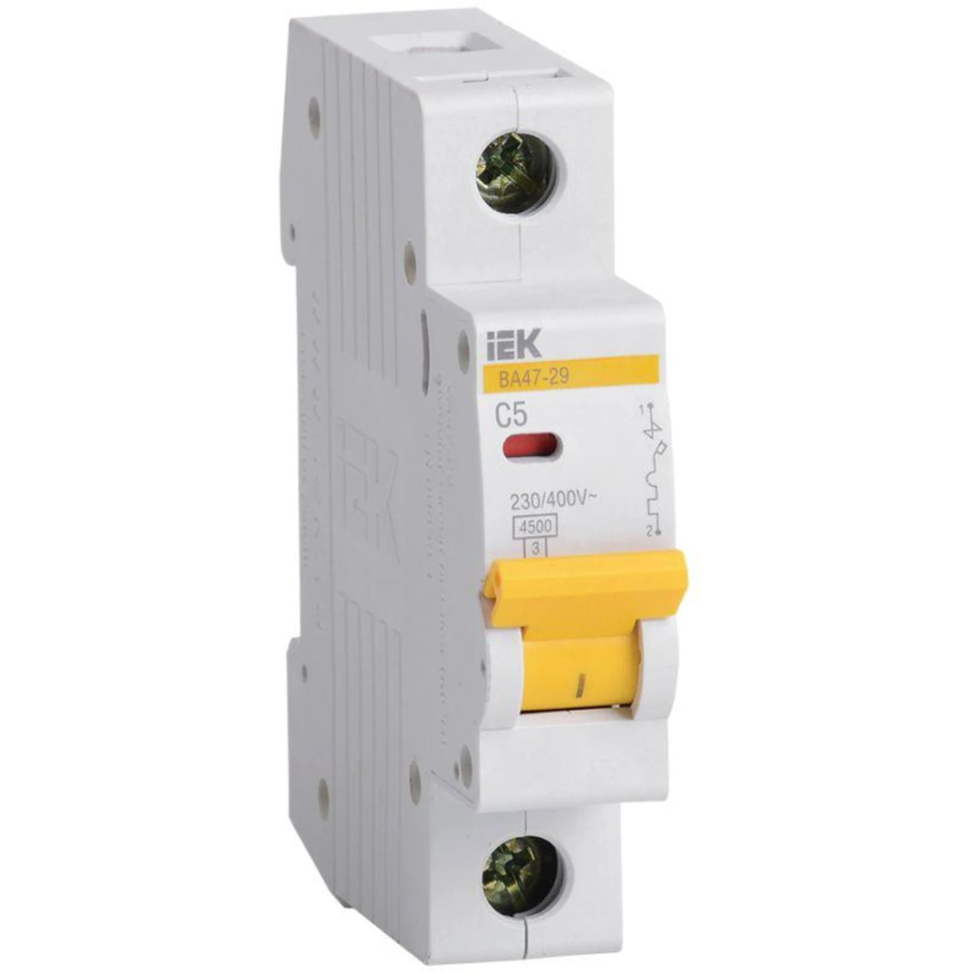 Выключатель автоматический модульный 1п C 5А 4.5кА ВА47-29 IEK MVA20-1-005-C