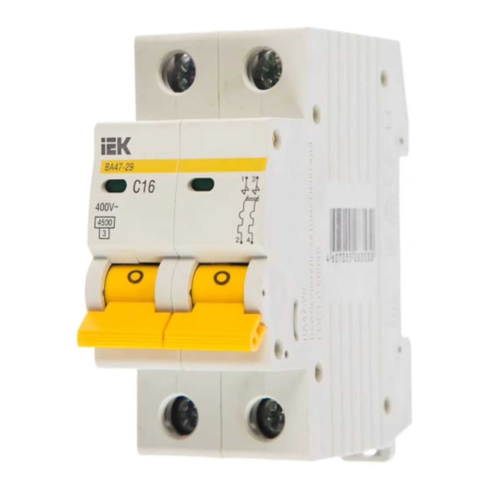 Выключатель автоматический модульный 2п C 16А 4.5кА ВА47-29 IEK MVA20-2-016-C