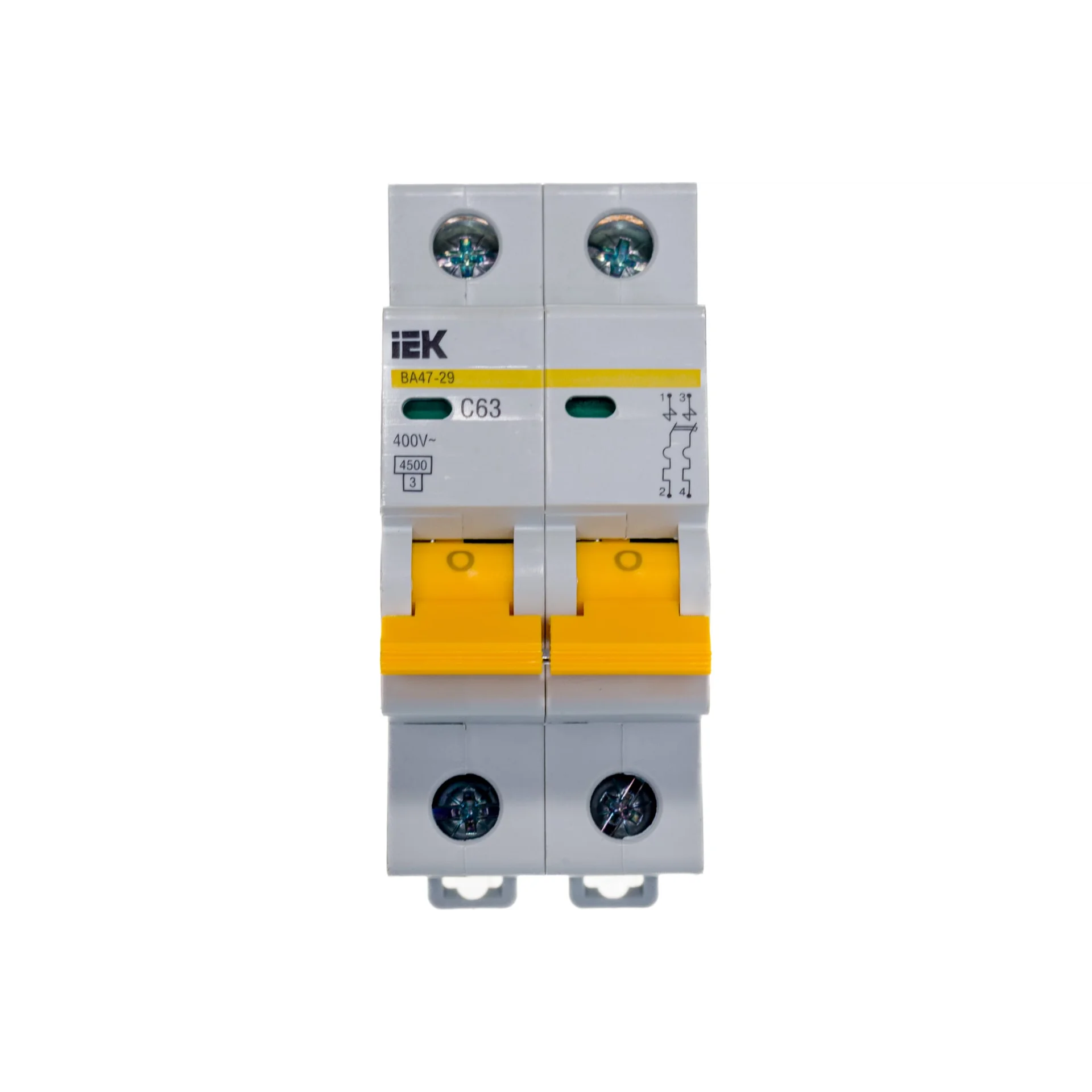 Выключатель автоматический модульный 2п C 63А 4.5кА ВА47-29 IEK MVA20-2-063-C