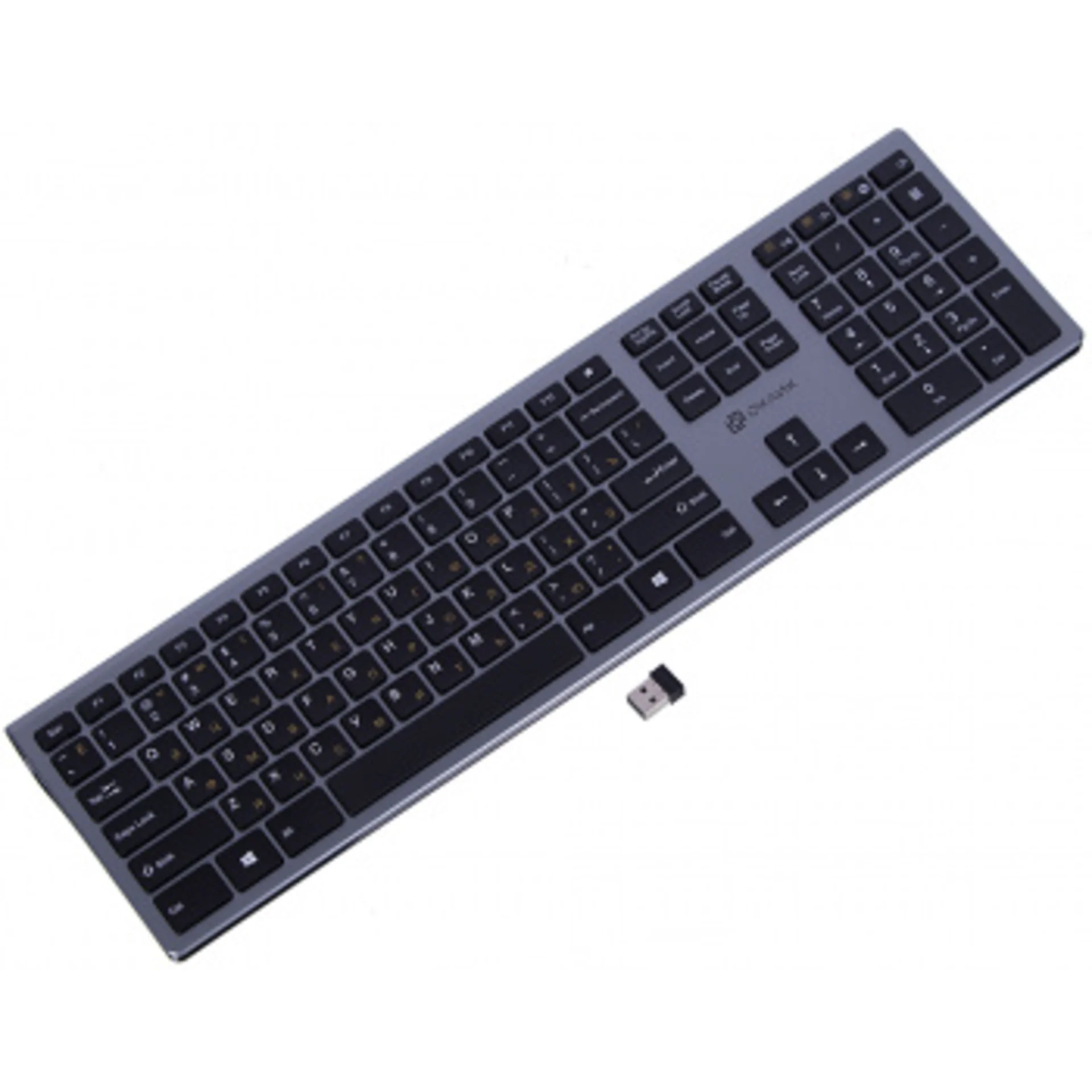 Клавиатура Оклик 890S серый USB беспроводная slim