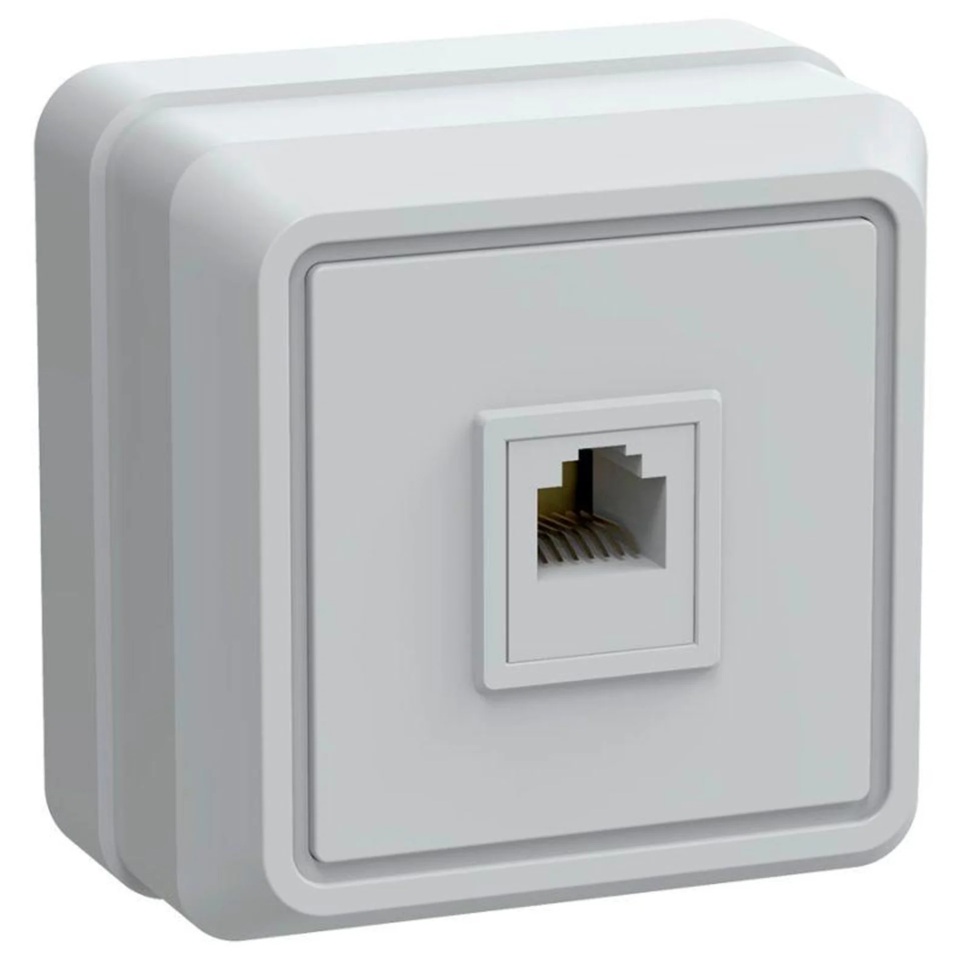 Розетка телефонная 1-м ОП Октава РТ20-ОБ IP20 бел. IEK ETO10-K01-DC